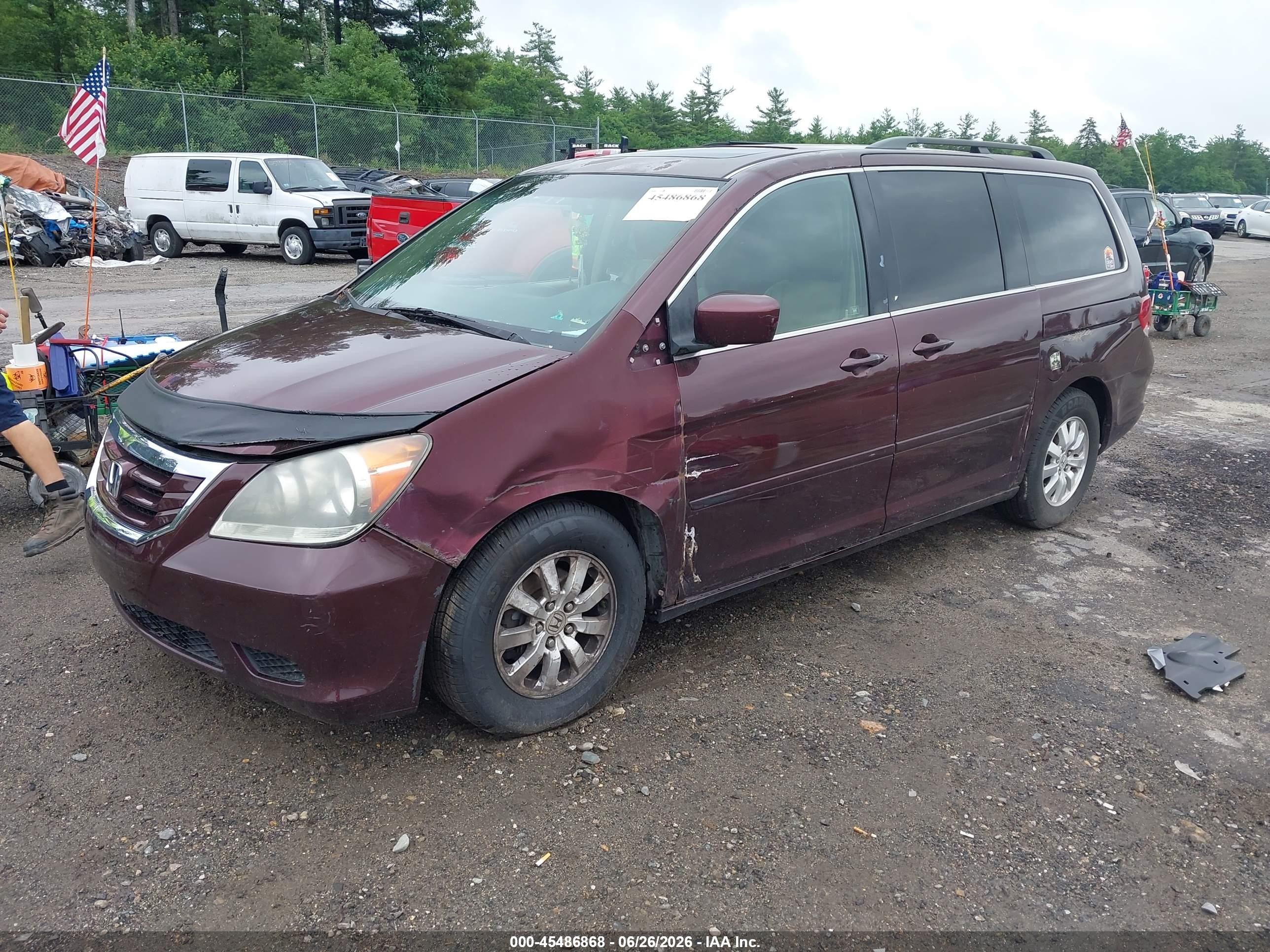 2008 Honda Odyssey Ex-l Maroon vin: 5FNRL386X8B089050