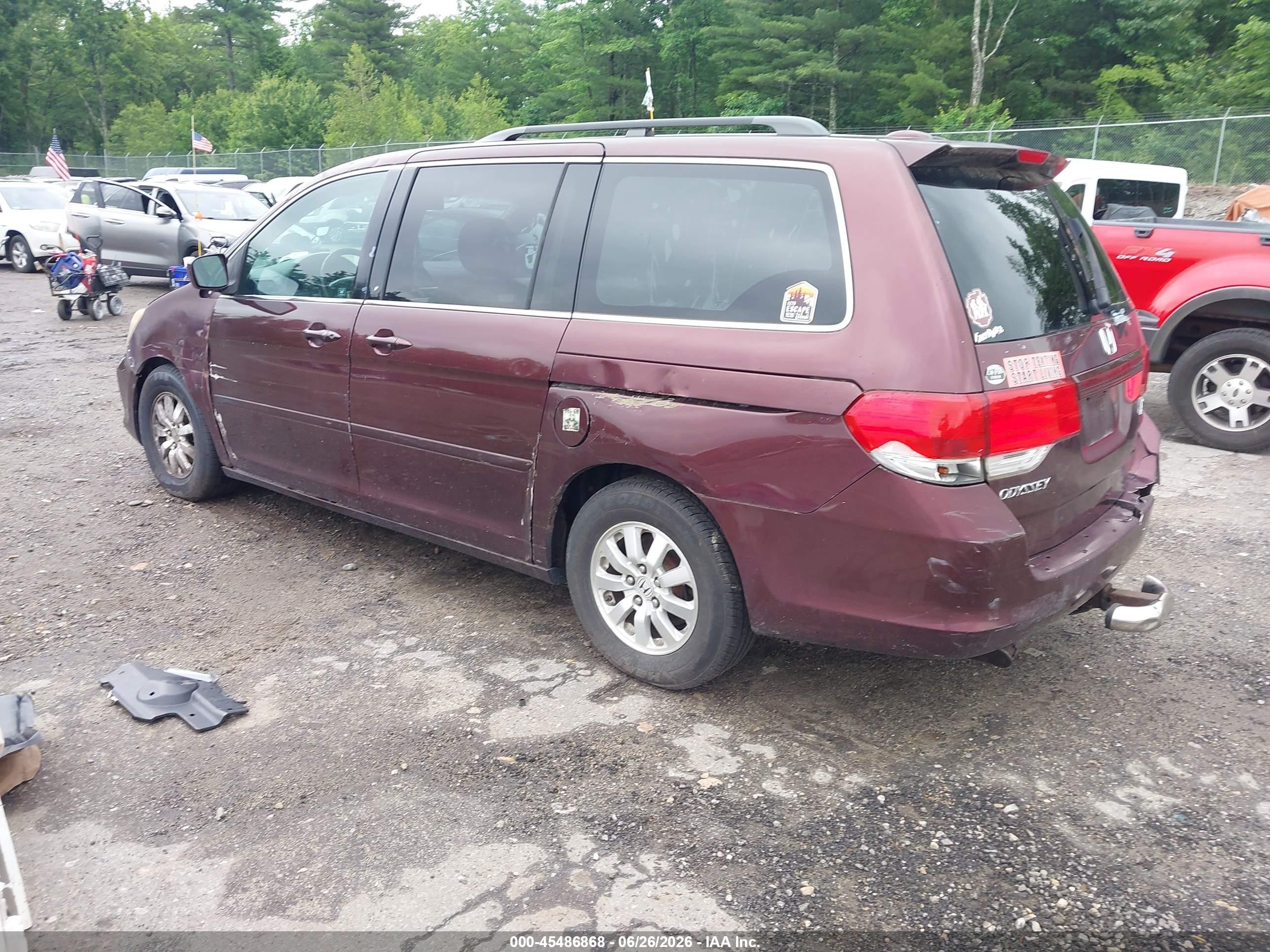 2008 Honda Odyssey Ex-l Maroon vin: 5FNRL386X8B089050