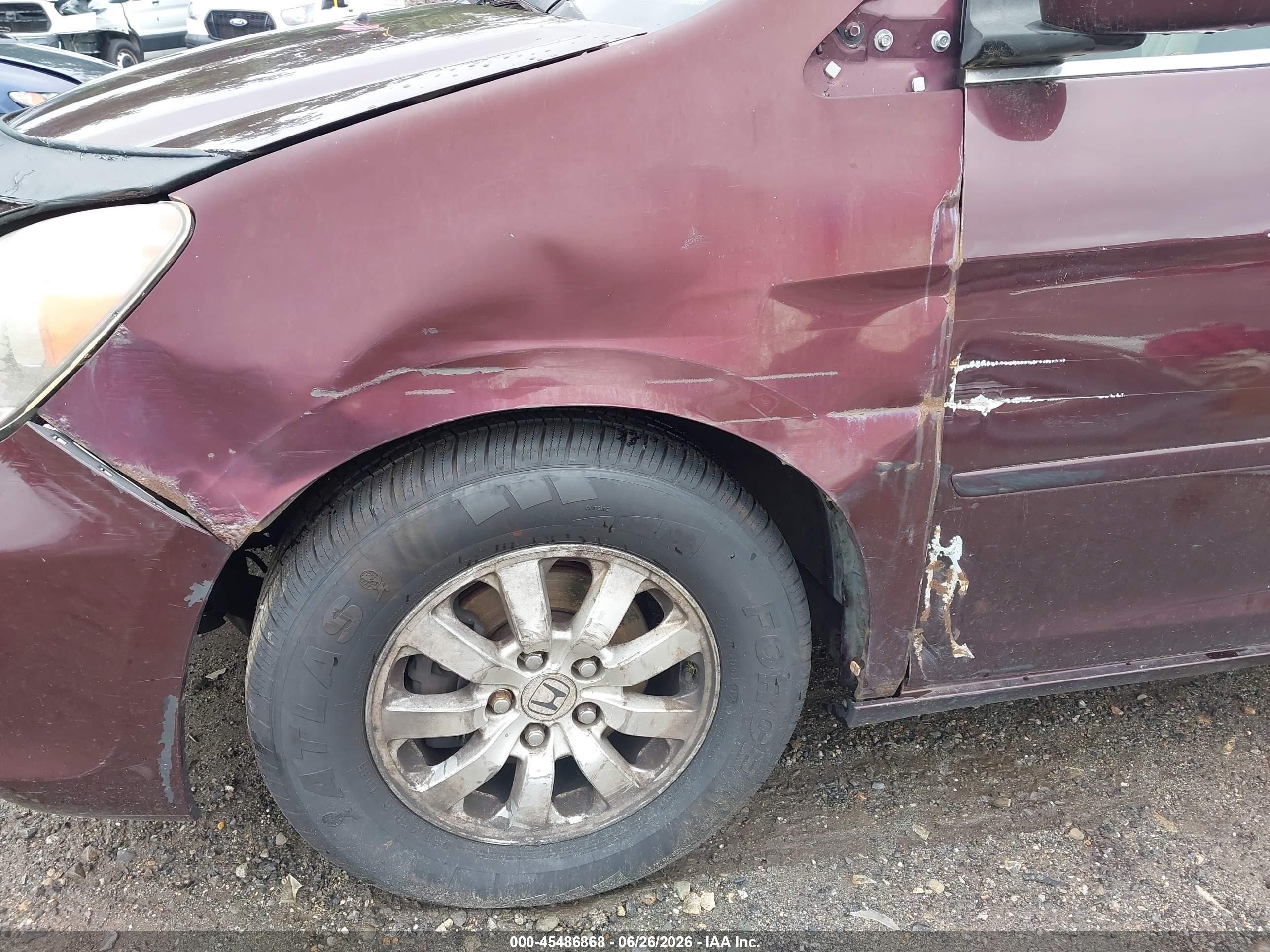 2008 Honda Odyssey Ex-l Maroon vin: 5FNRL386X8B089050