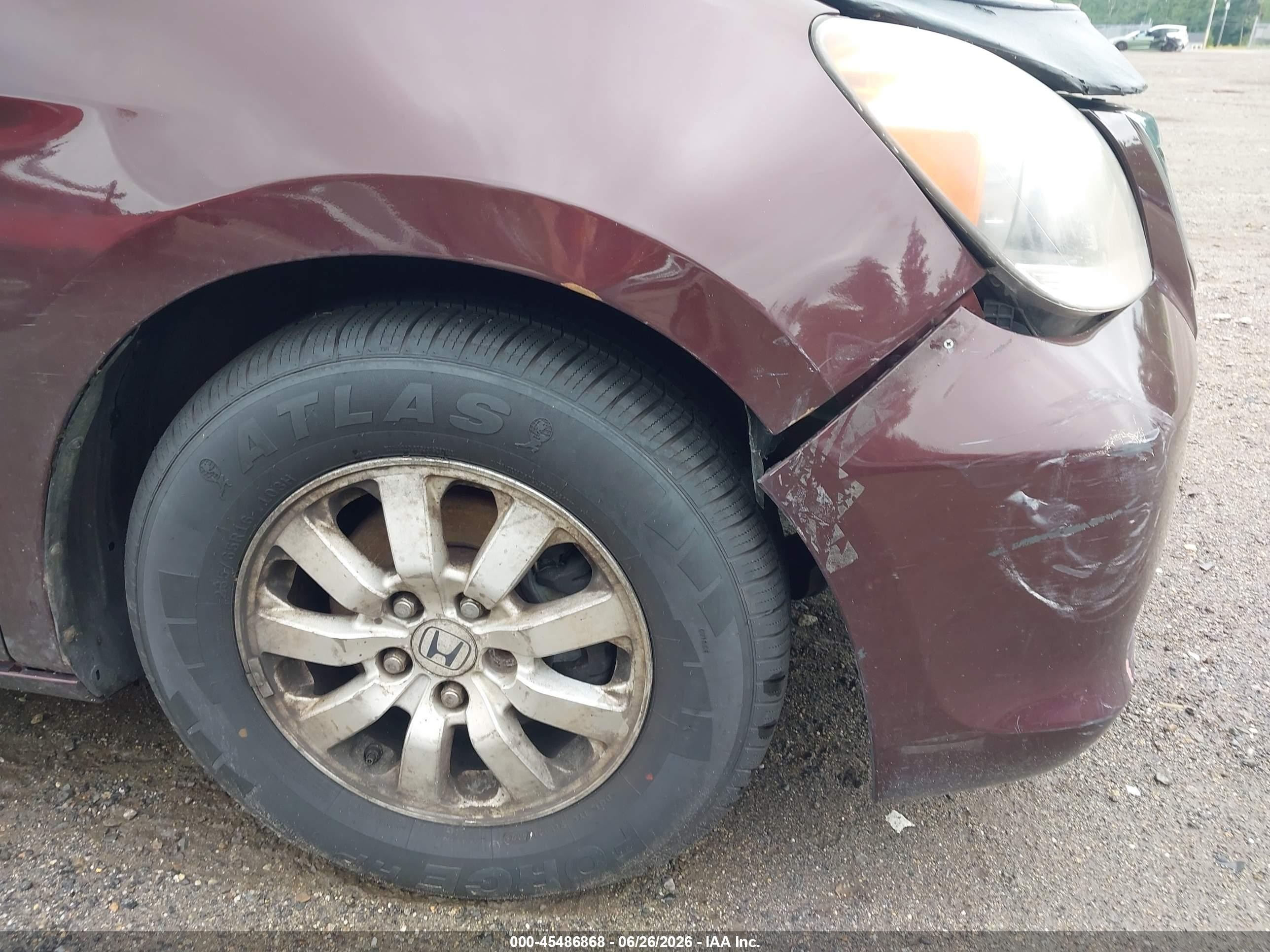 2008 Honda Odyssey Ex-l Maroon vin: 5FNRL386X8B089050