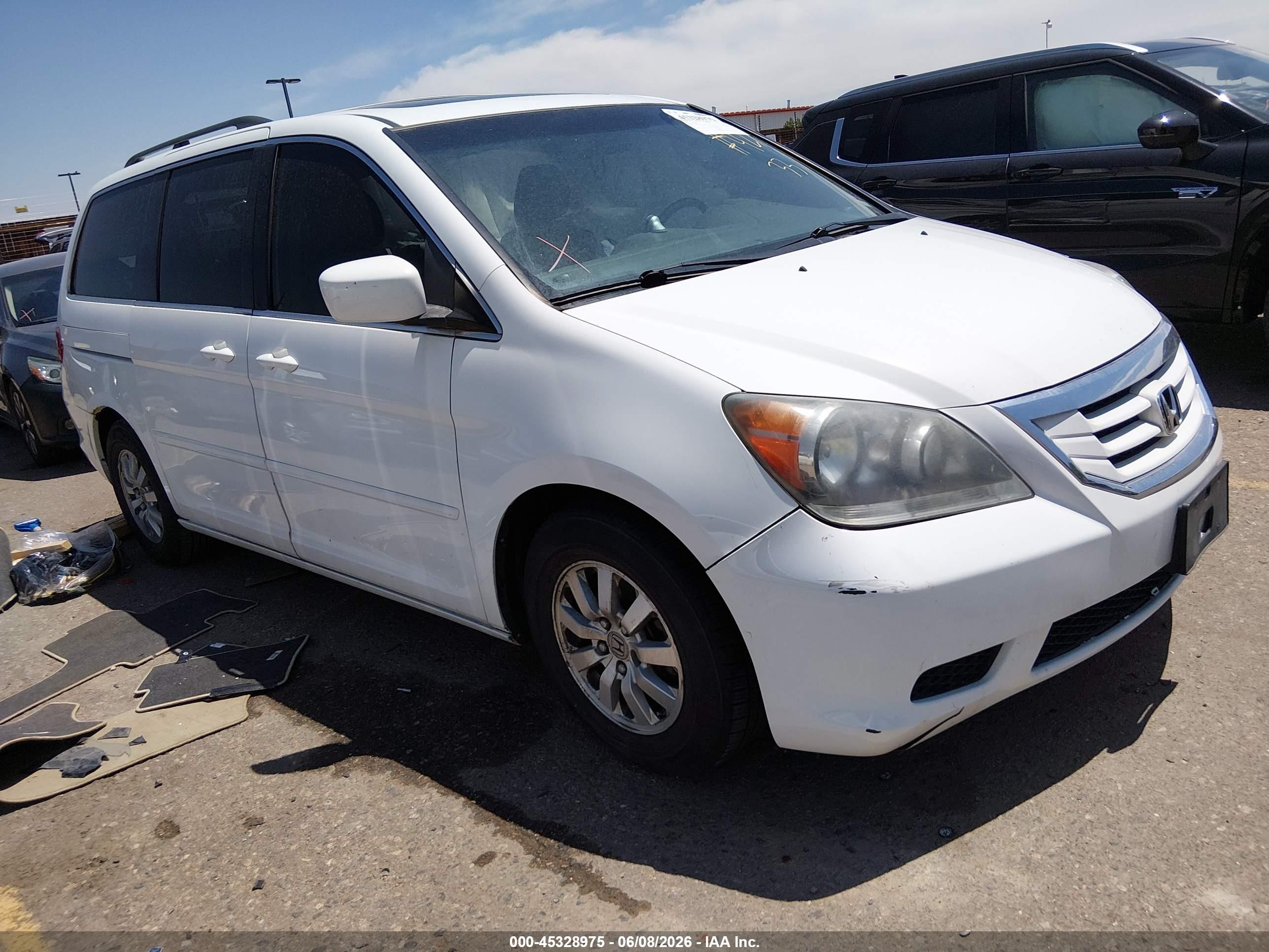 2009 Honda Odyssey Ex-l White vin: 5FNRL386X9B021154