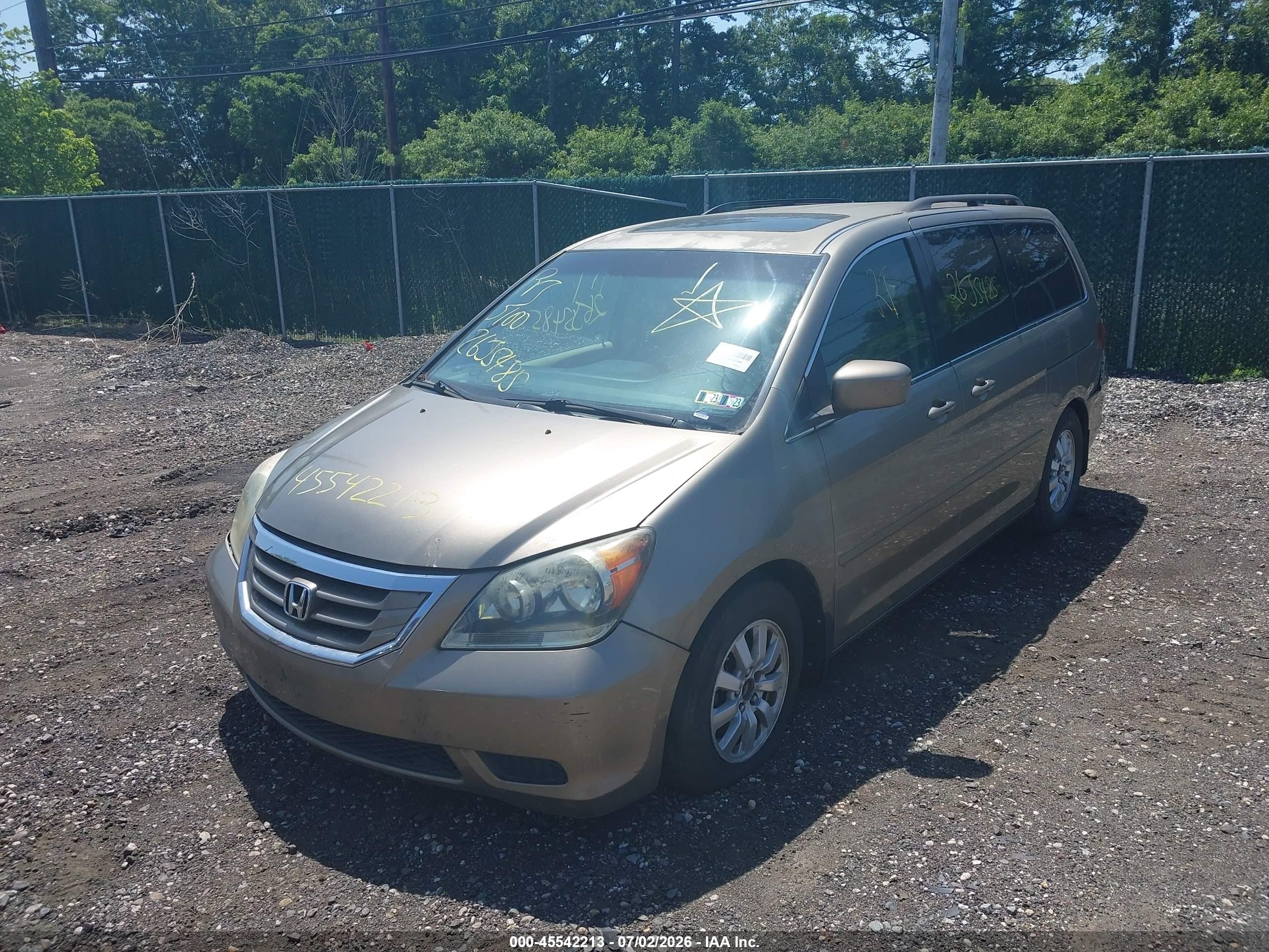 2009 Honda Odyssey Ex-l Tan vin: 5FNRL386X9B404317