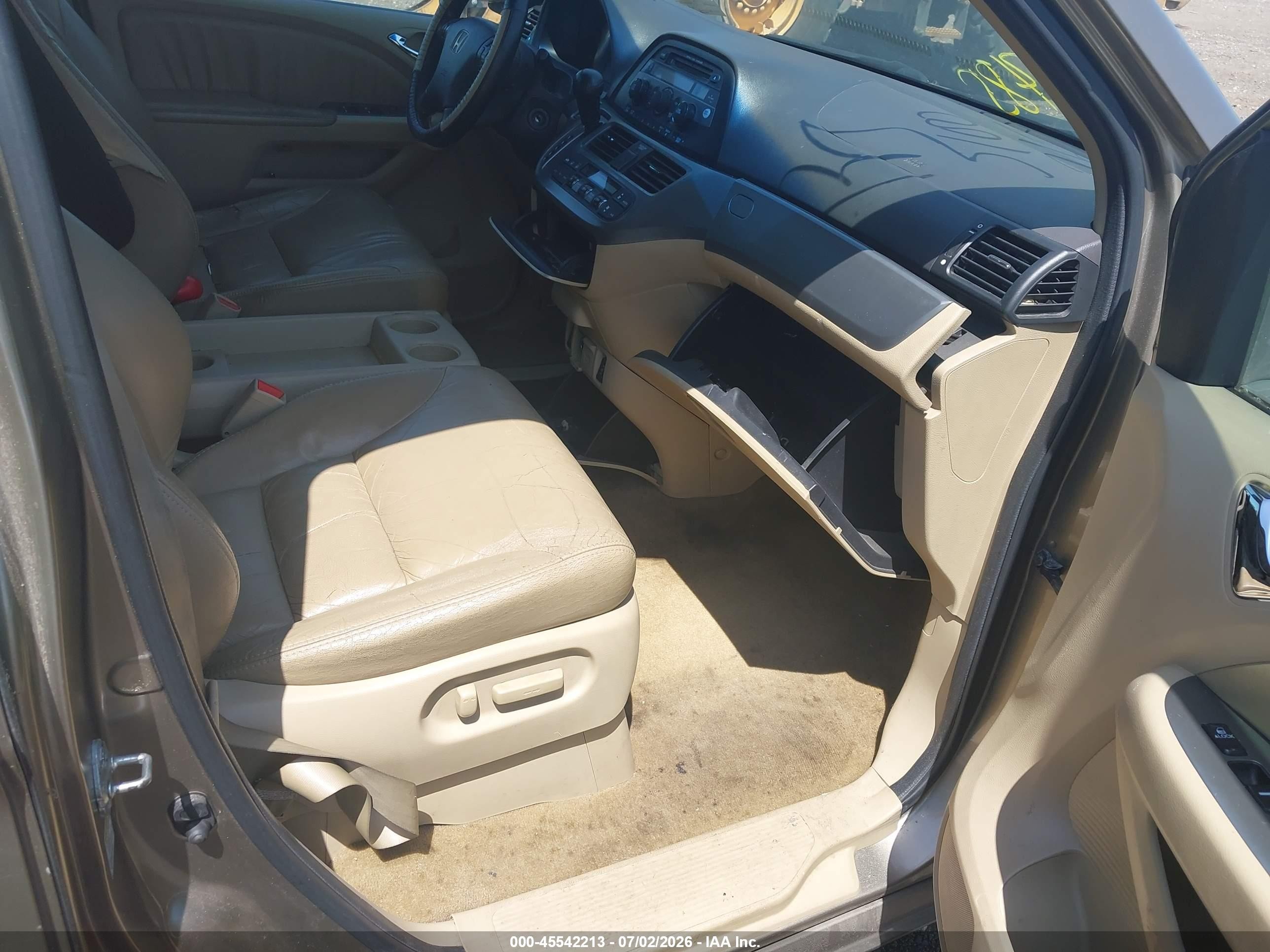 2009 Honda Odyssey Ex-l Tan vin: 5FNRL386X9B404317