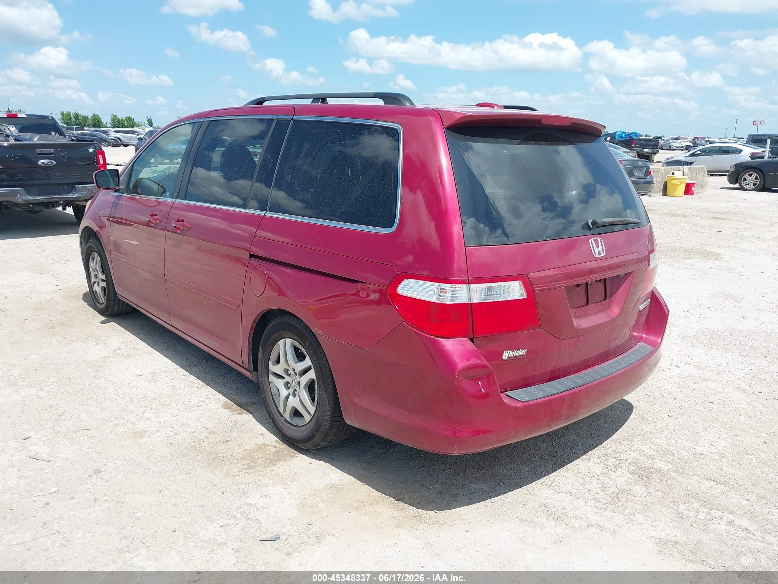 2005 Honda Odyssey Ex-l Red vin: 5FNRL38705B051704