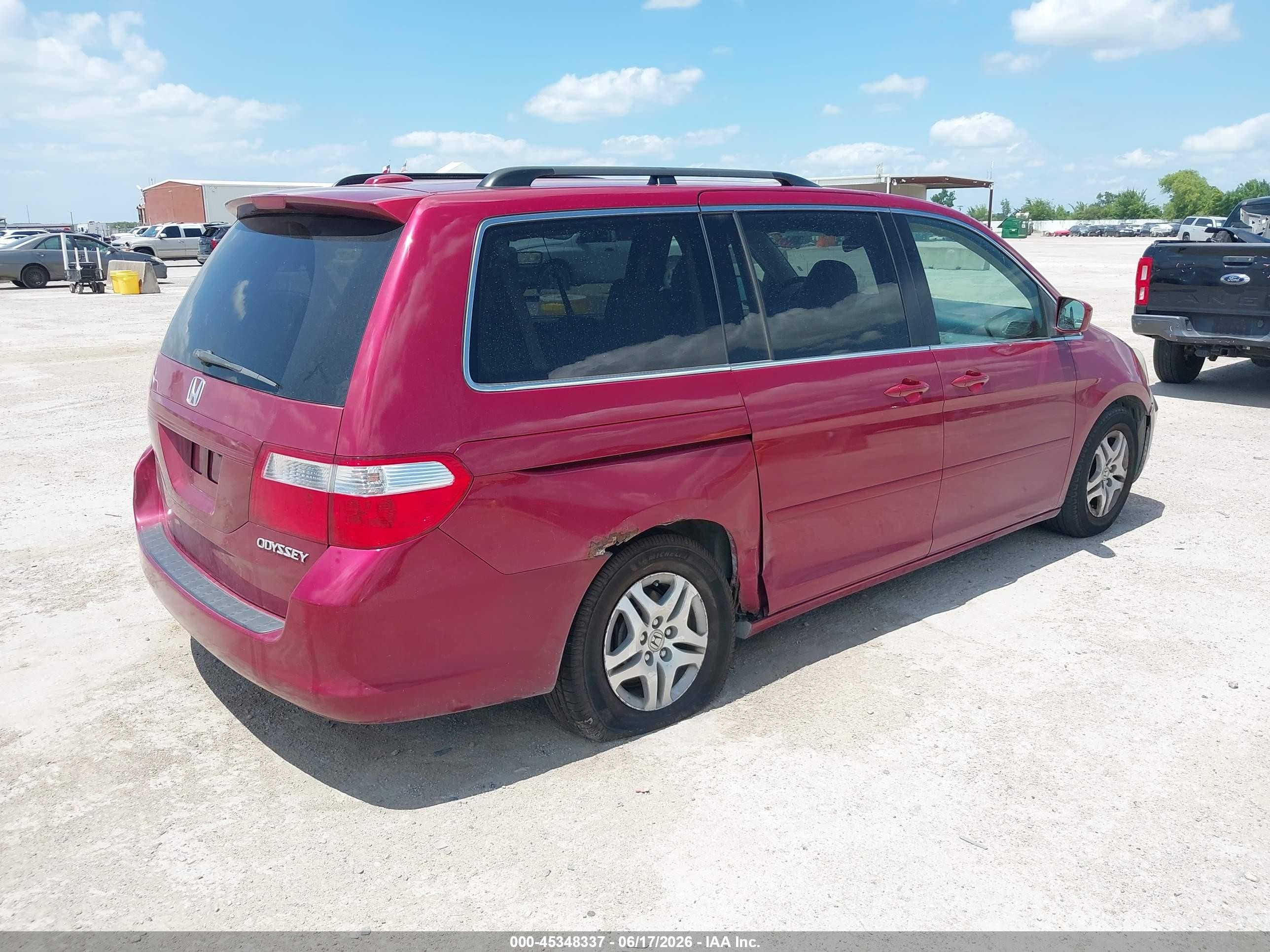 2005 Honda Odyssey Ex-l Red vin: 5FNRL38705B051704