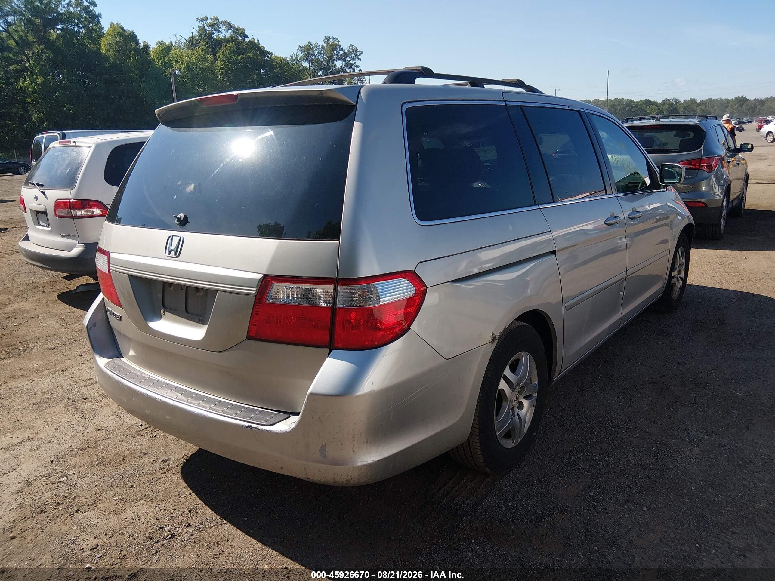 2006 Honda Odyssey Ex-l Silver vin: 5FNRL38706B032166