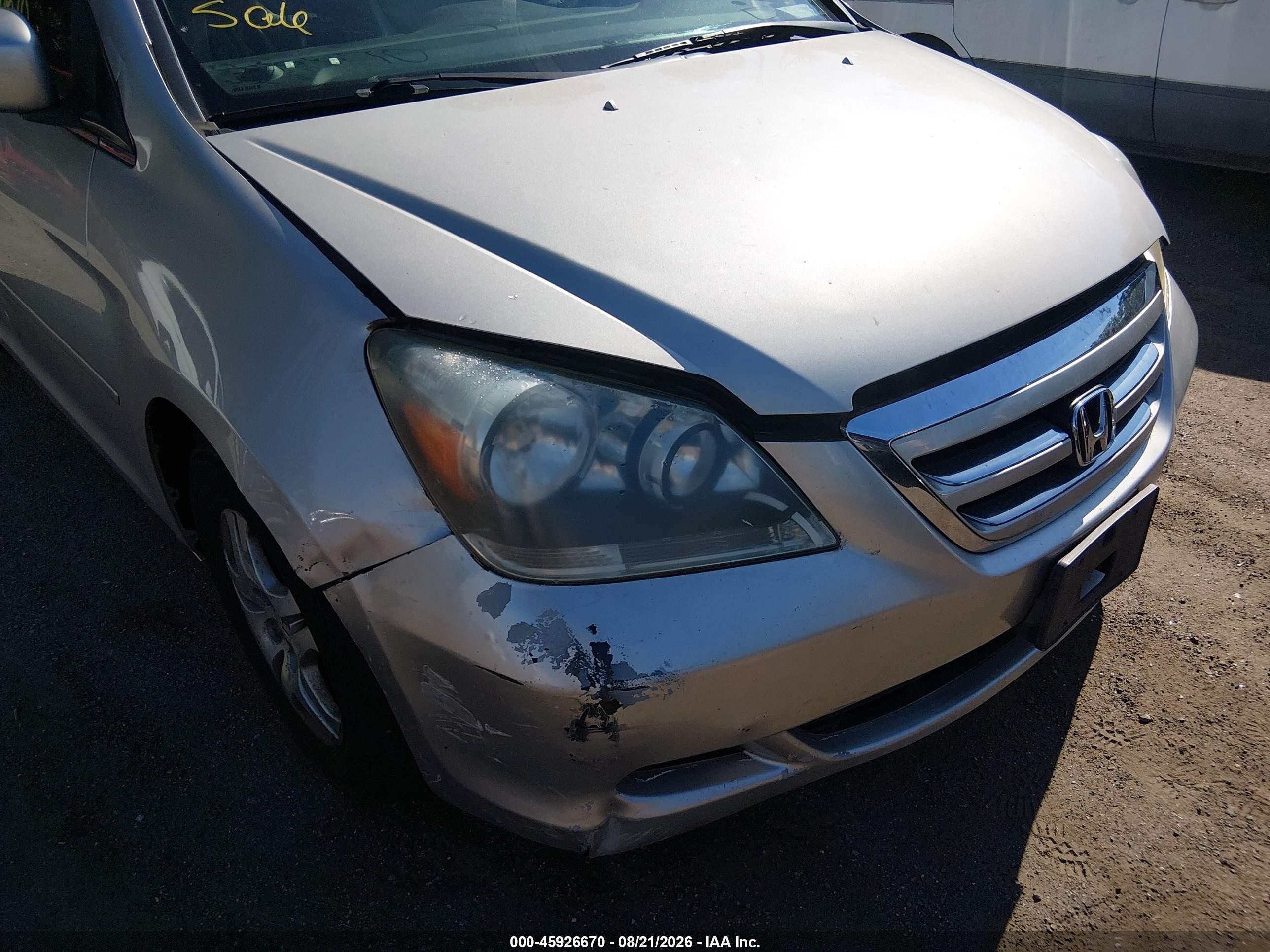 2006 Honda Odyssey Ex-l Silver vin: 5FNRL38706B032166