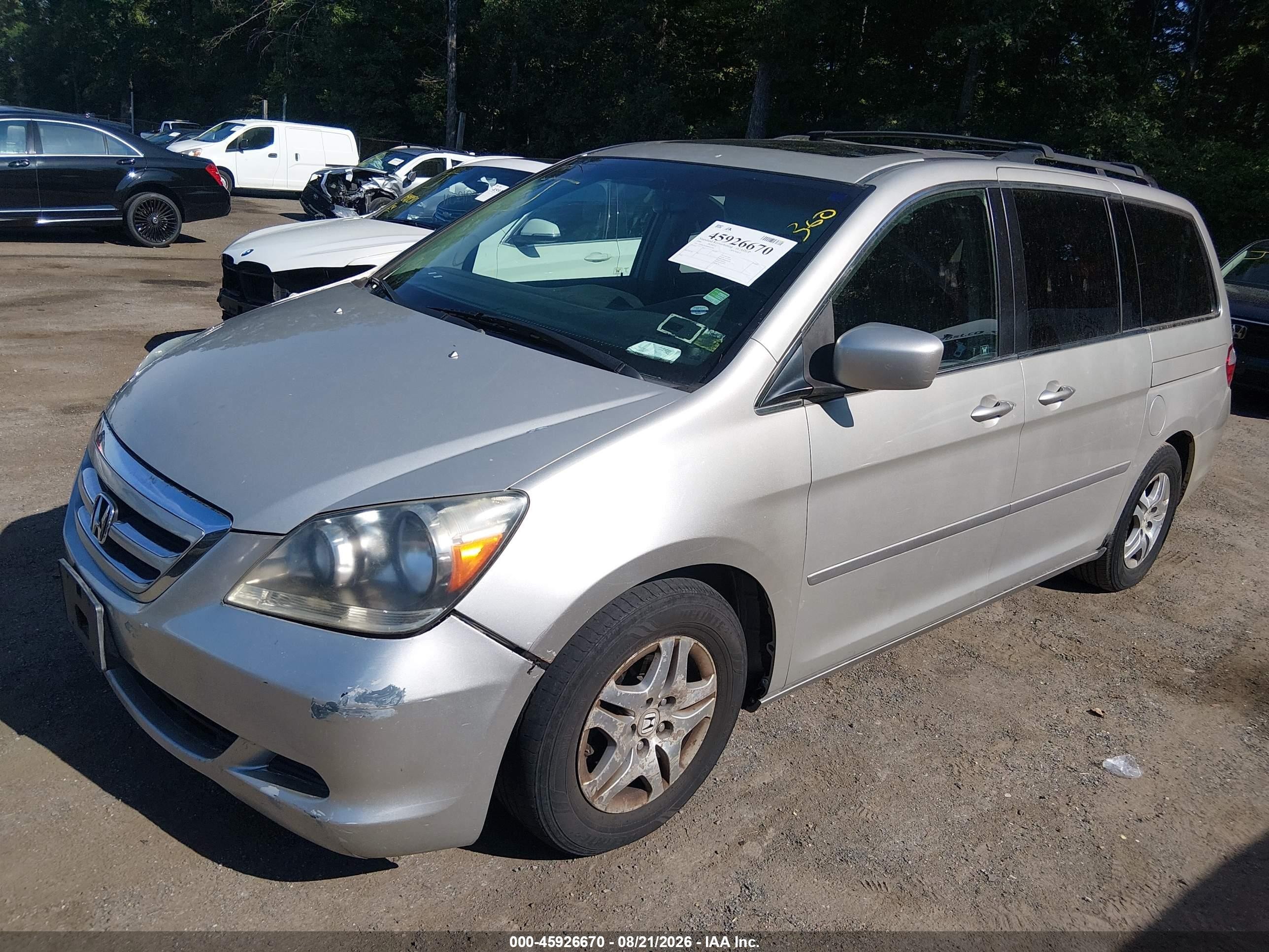 2006 Honda Odyssey Ex-l Silver vin: 5FNRL38706B032166