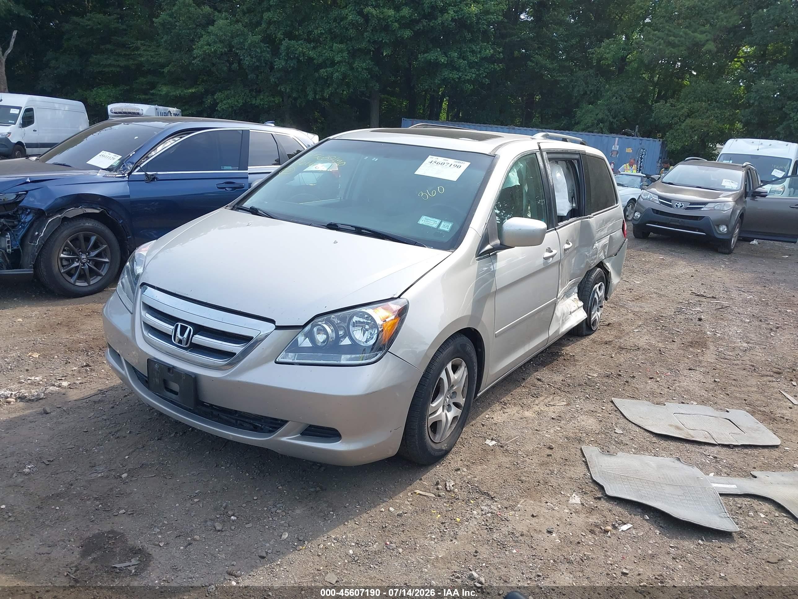 2006 Honda Odyssey Ex-l Gray vin: 5FNRL38706B044091