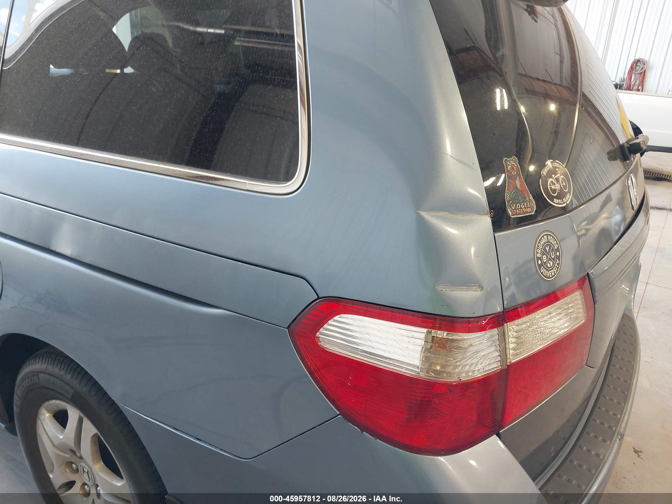2006 Honda Odyssey Ex-l Blue vin: 5FNRL38706B065393