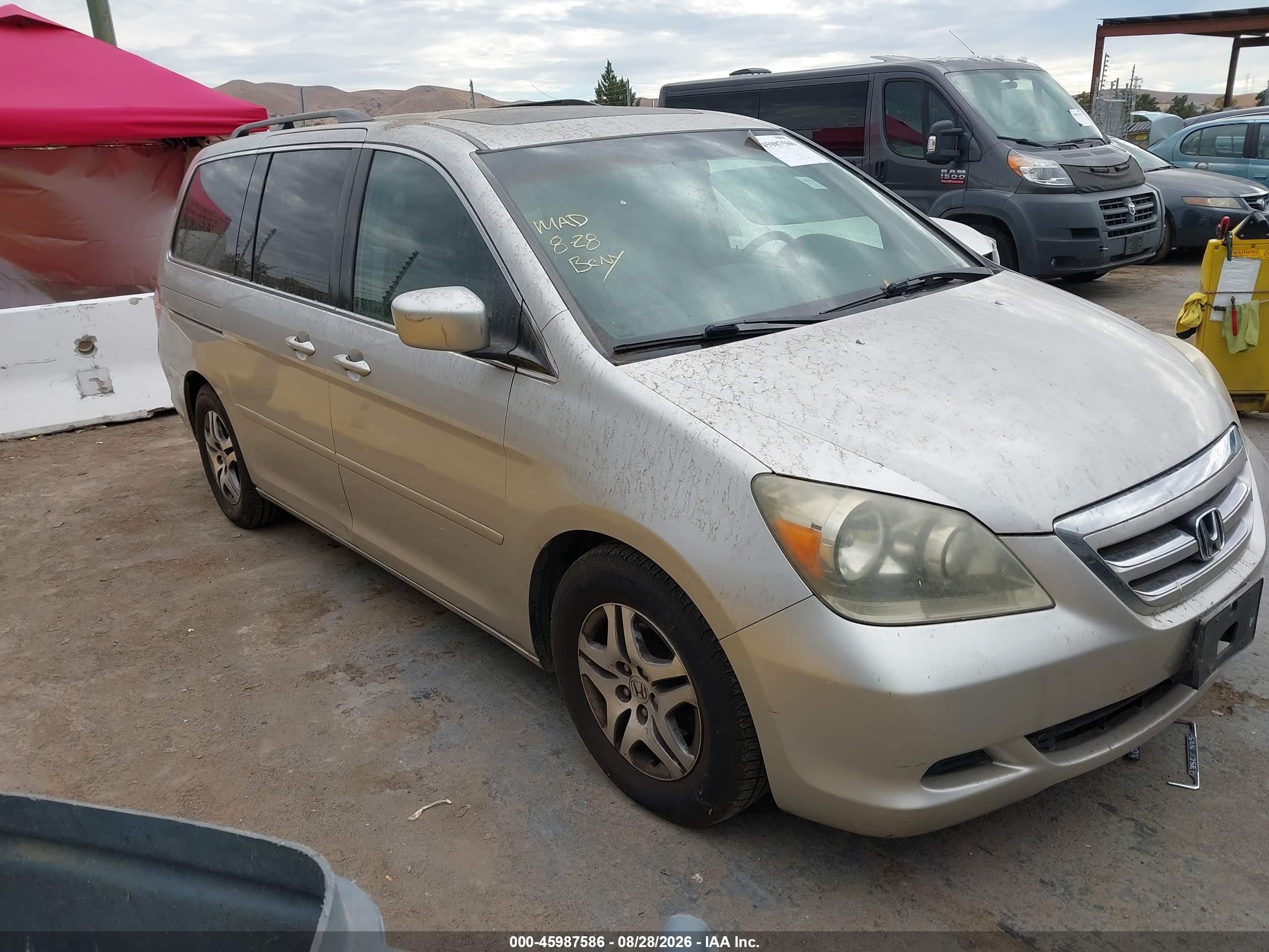 2006 Honda Odyssey Ex-l Tan vin: 5FNRL38706B449173