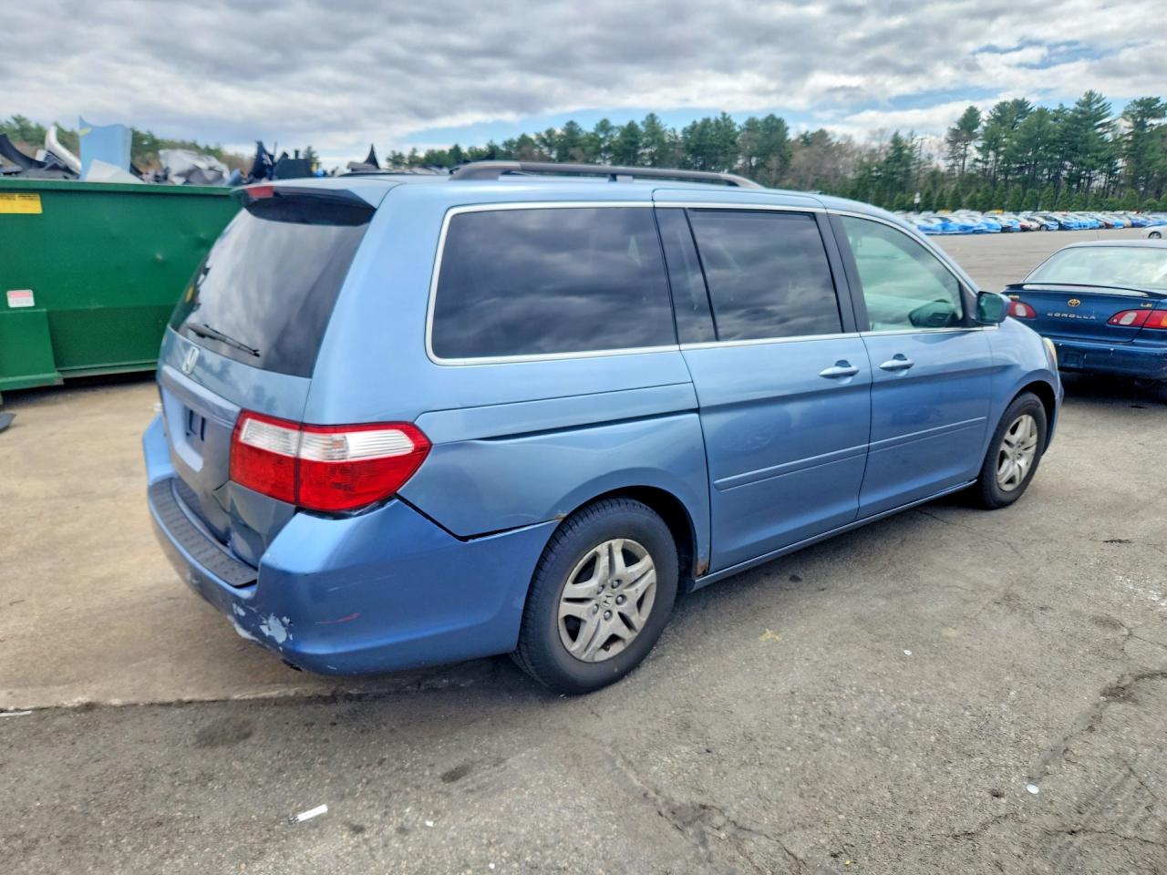 2007 Honda Odyssey Exl Blue vin: 5FNRL38707B067016