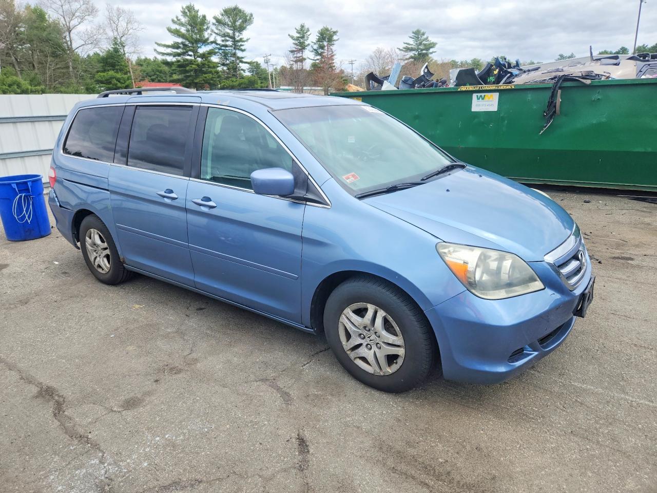 2007 Honda Odyssey Exl Blue vin: 5FNRL38707B067016