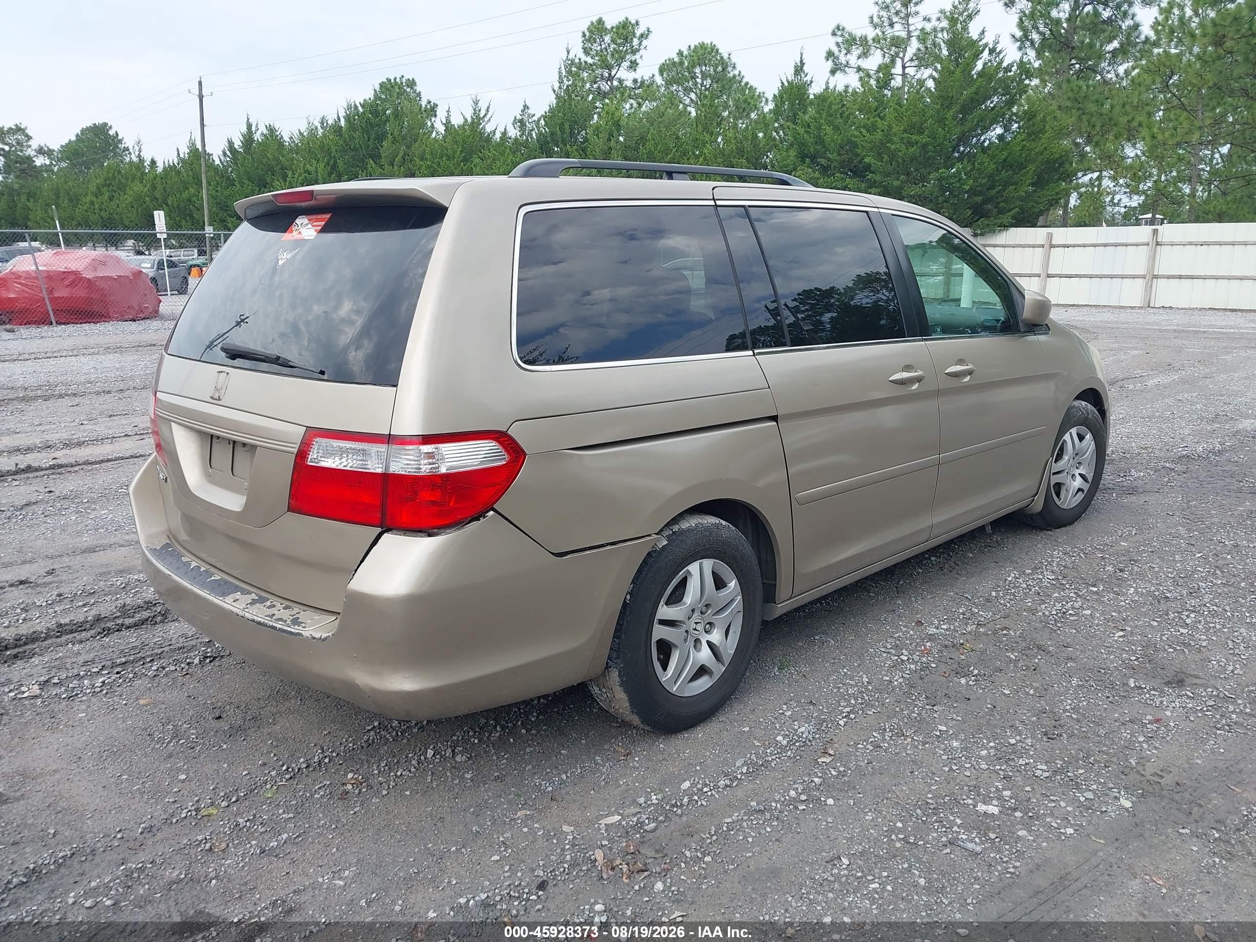 2007 Honda Odyssey Ex-l Gold vin: 5FNRL38707B105909