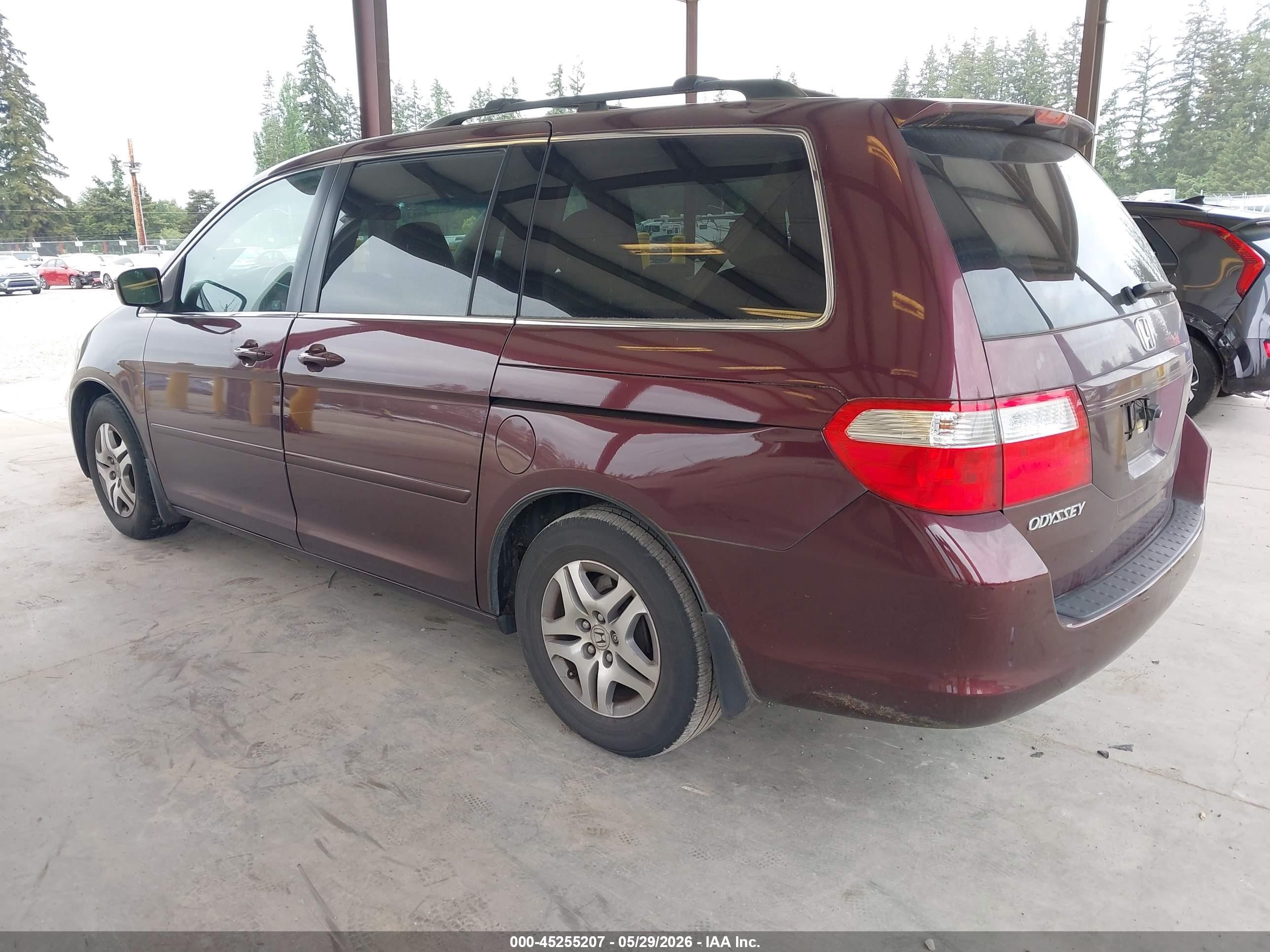 2007 Honda Odyssey Ex-l Maroon vin: 5FNRL38707B412707
