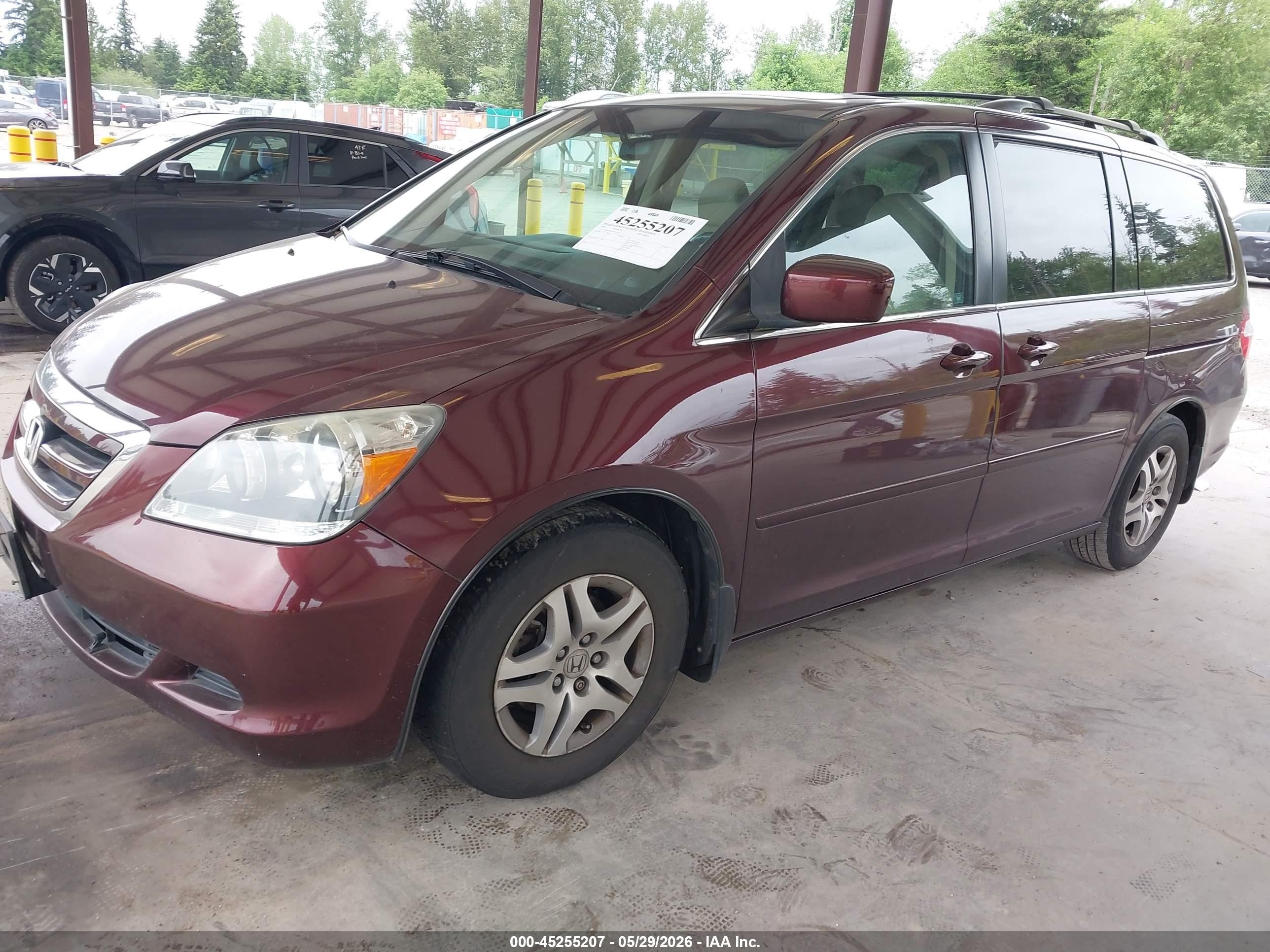 2007 Honda Odyssey Ex-l Maroon vin: 5FNRL38707B412707
