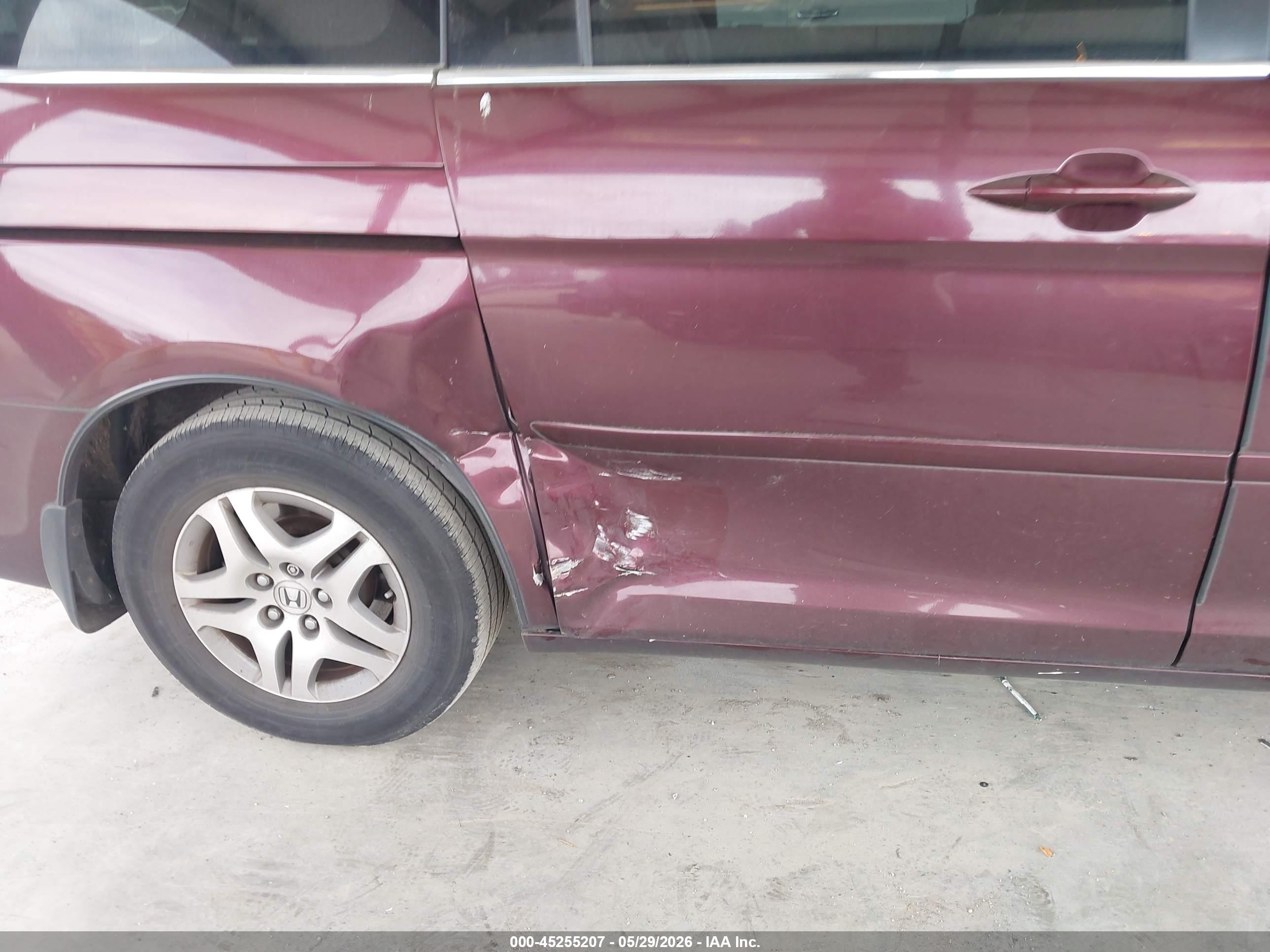 2007 Honda Odyssey Ex-l Maroon vin: 5FNRL38707B412707