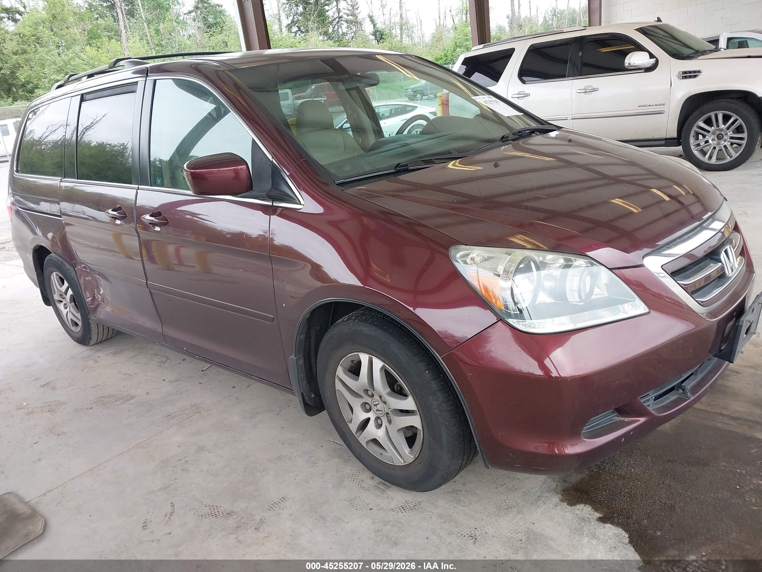 2007 Honda Odyssey Ex-l Maroon vin: 5FNRL38707B412707