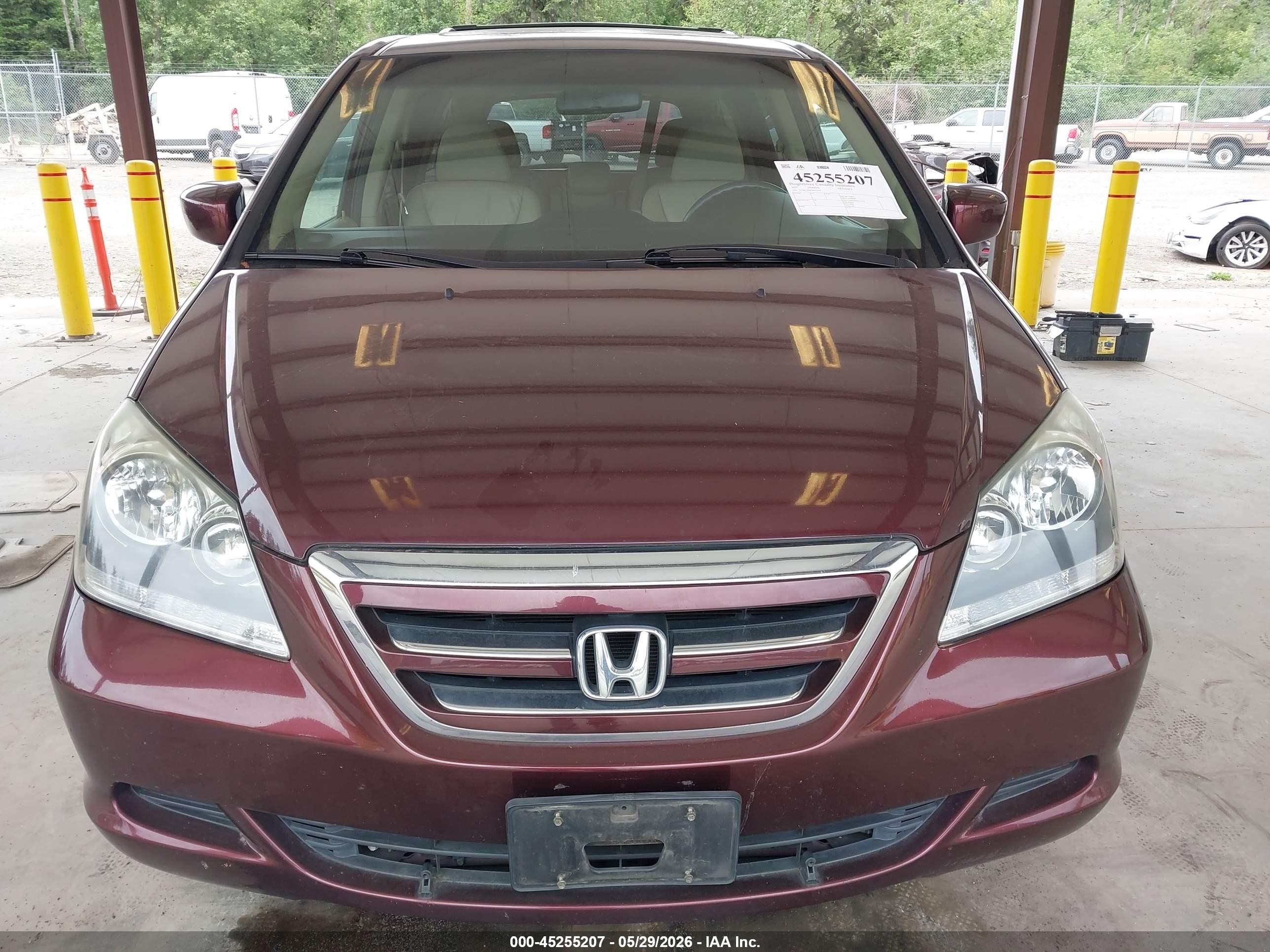 2007 Honda Odyssey Ex-l Maroon vin: 5FNRL38707B412707