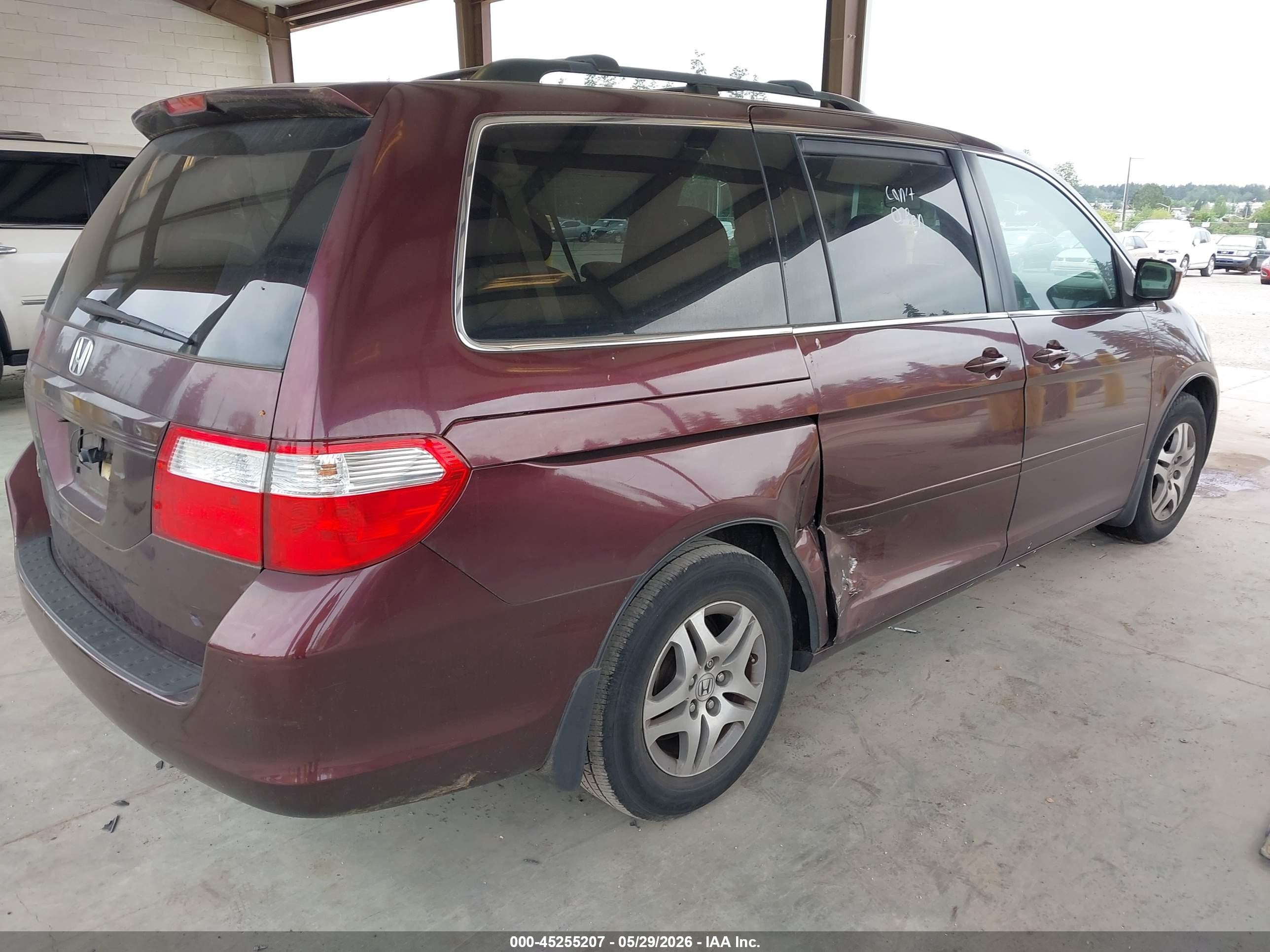 2007 Honda Odyssey Ex-l Maroon vin: 5FNRL38707B412707