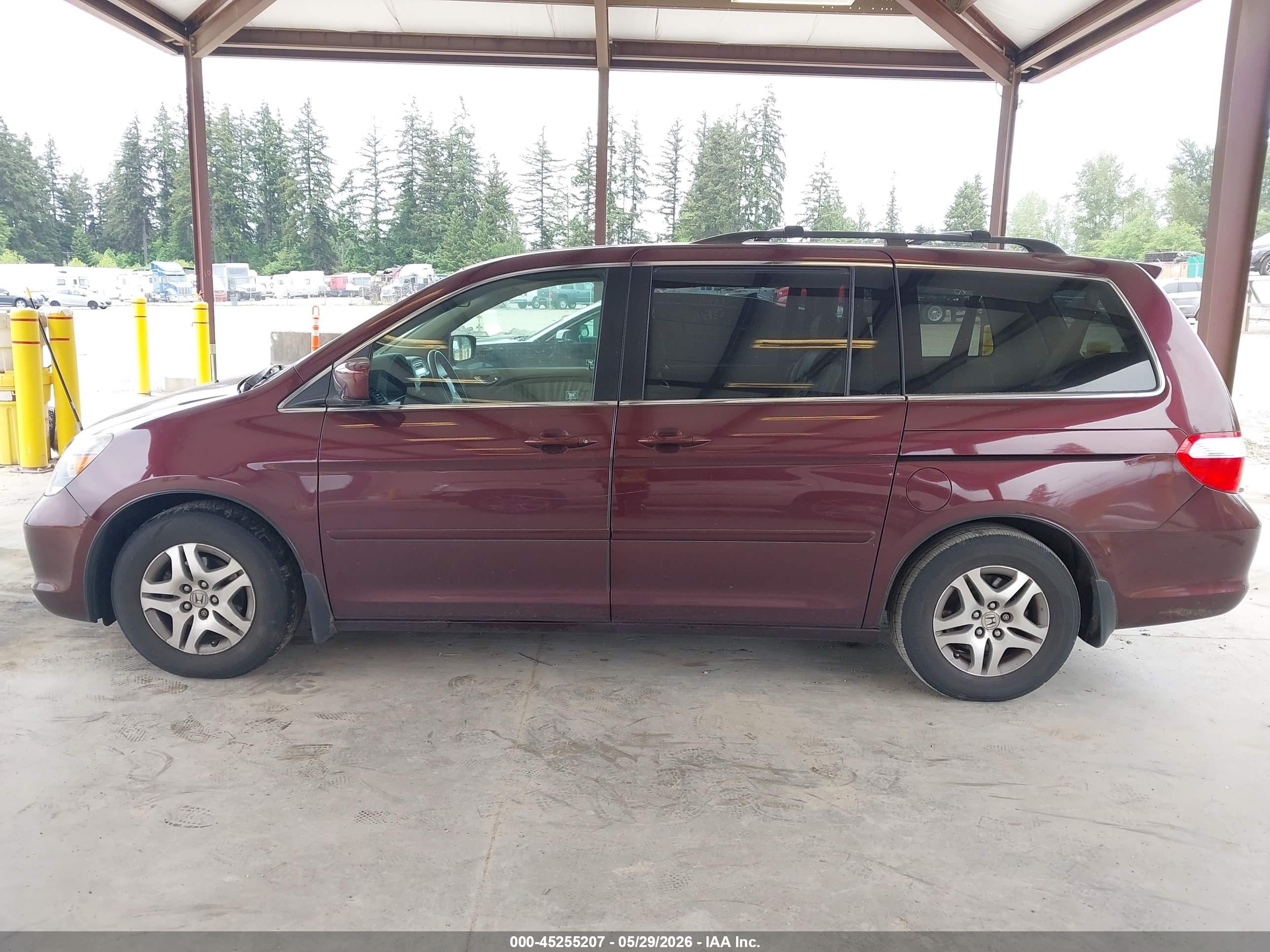 2007 Honda Odyssey Ex-l Maroon vin: 5FNRL38707B412707