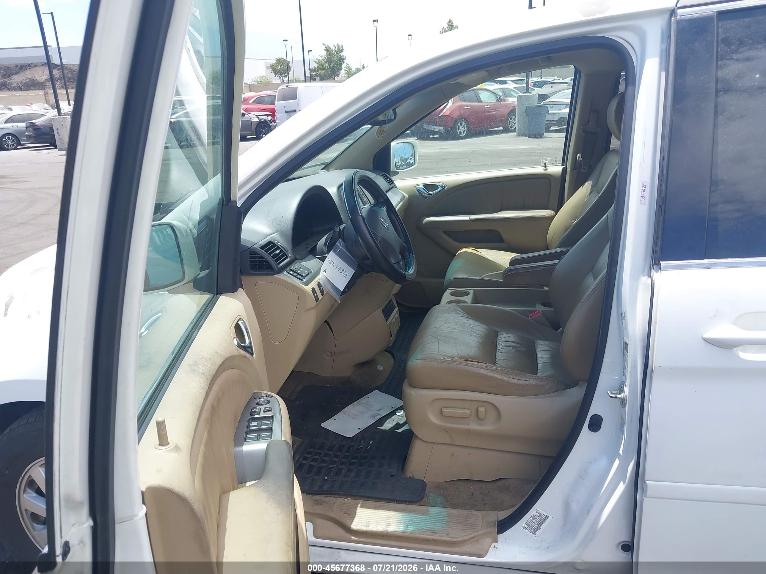 2009 Honda Odyssey Ex-l Белый vin: 5FNRL38709B002377