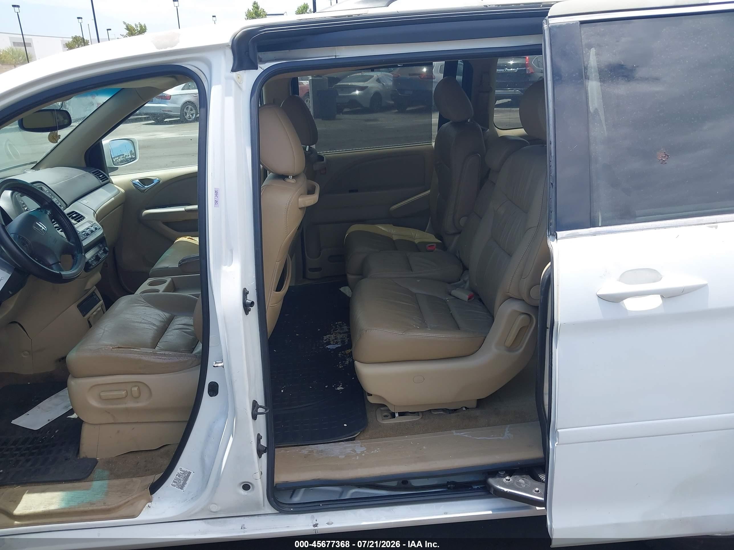 2009 Honda Odyssey Ex-l Белый vin: 5FNRL38709B002377
