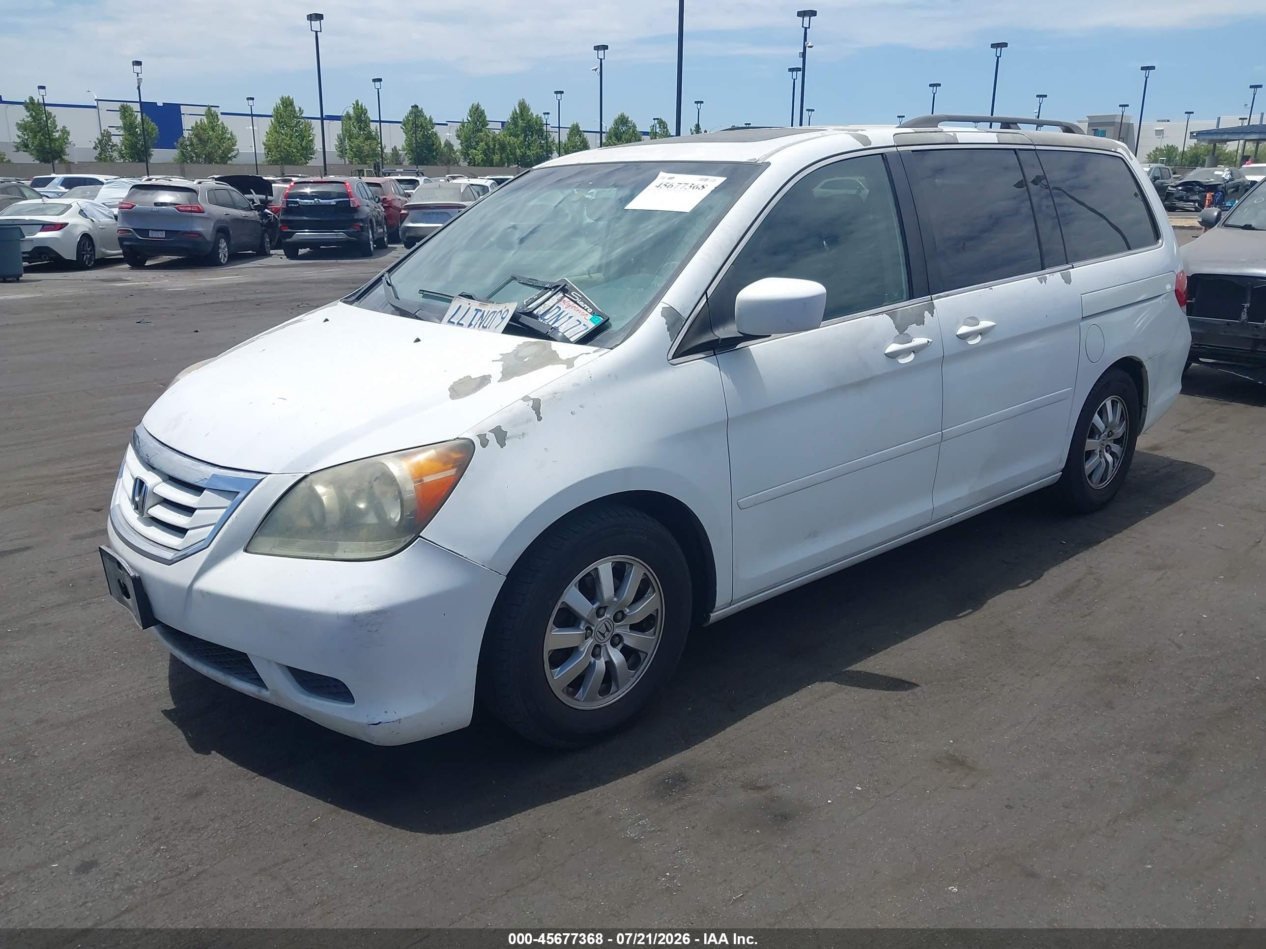2009 Honda Odyssey Ex-l Белый vin: 5FNRL38709B002377