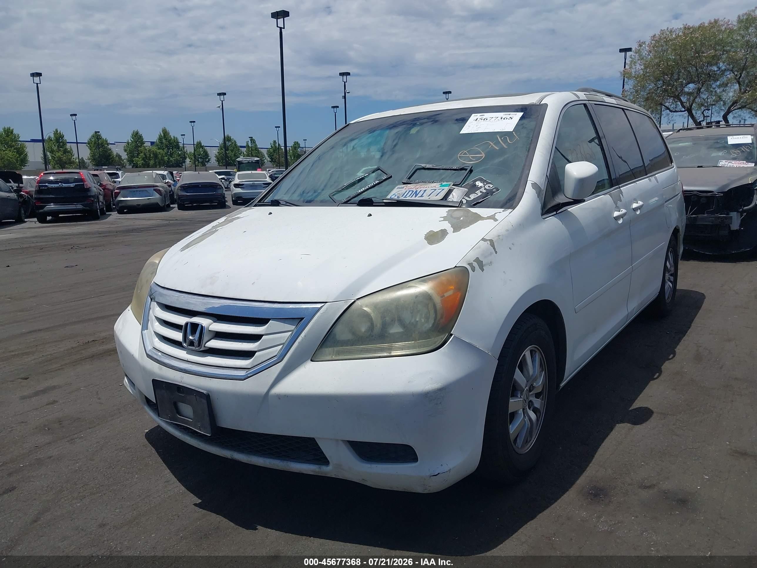 2009 Honda Odyssey Ex-l Белый vin: 5FNRL38709B002377