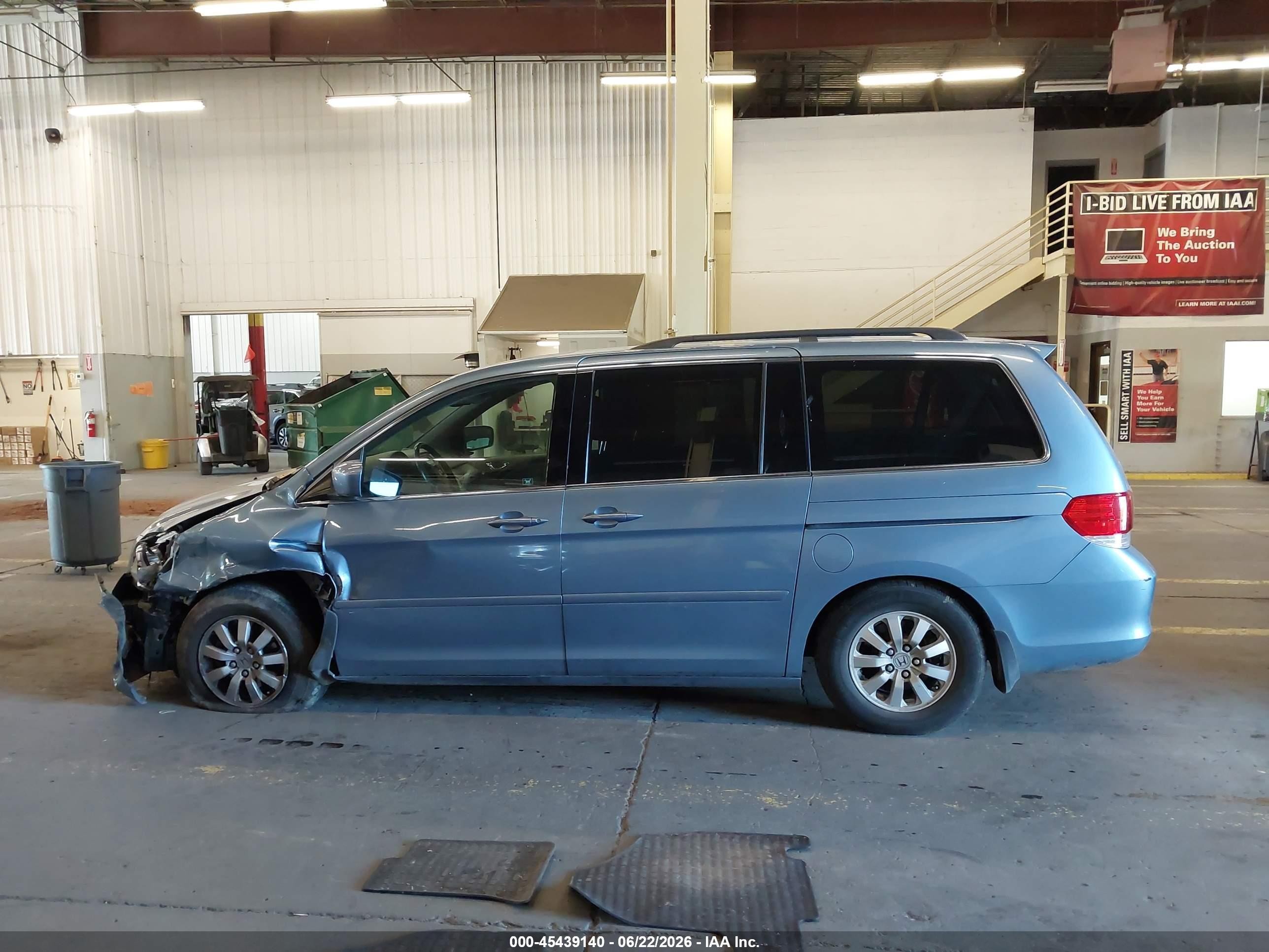 2009 Honda Odyssey Ex-l Blue vin: 5FNRL38709B053765