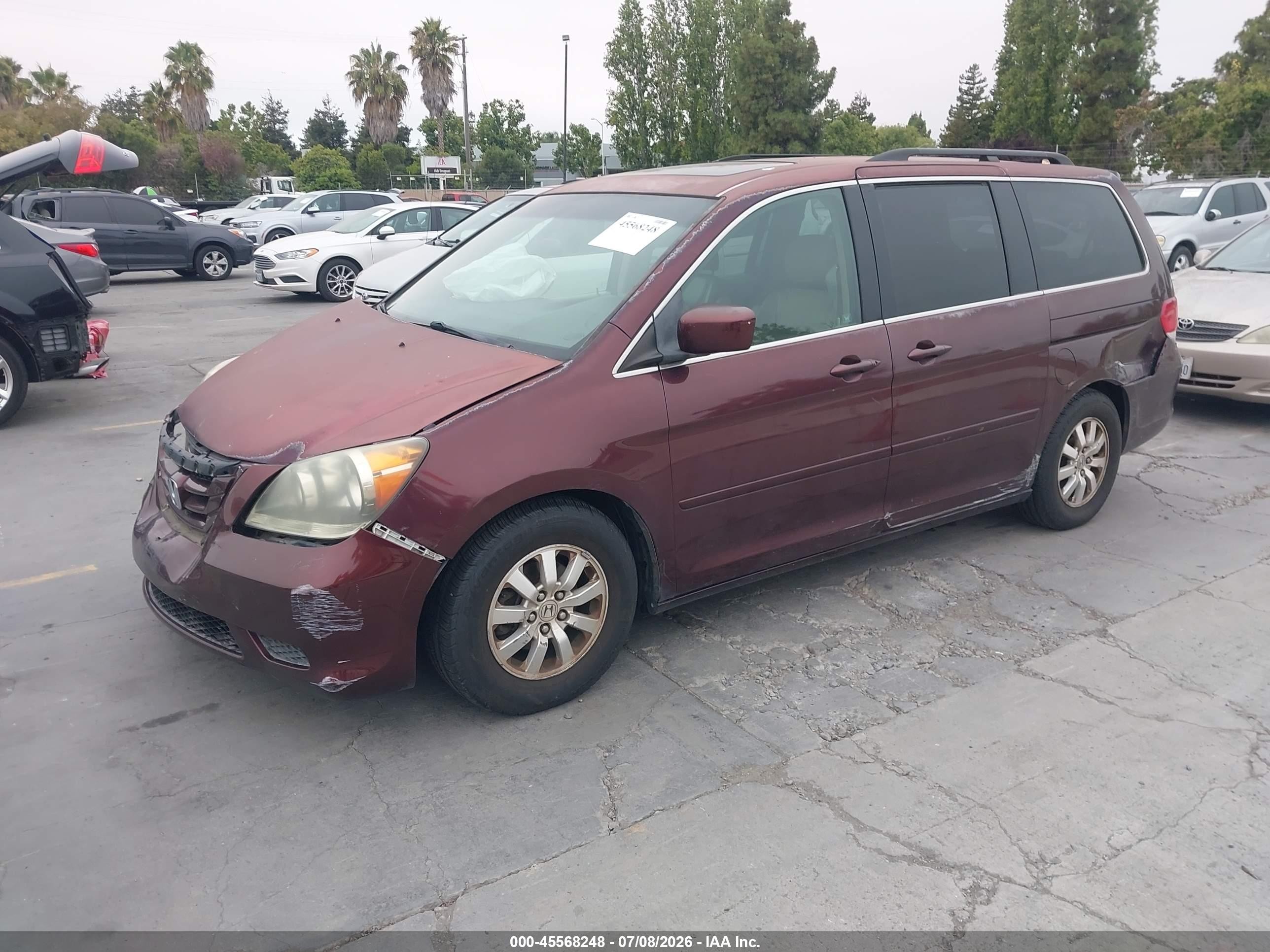 2009 Honda Odyssey Ex-l Maroon vin: 5FNRL38709B405131