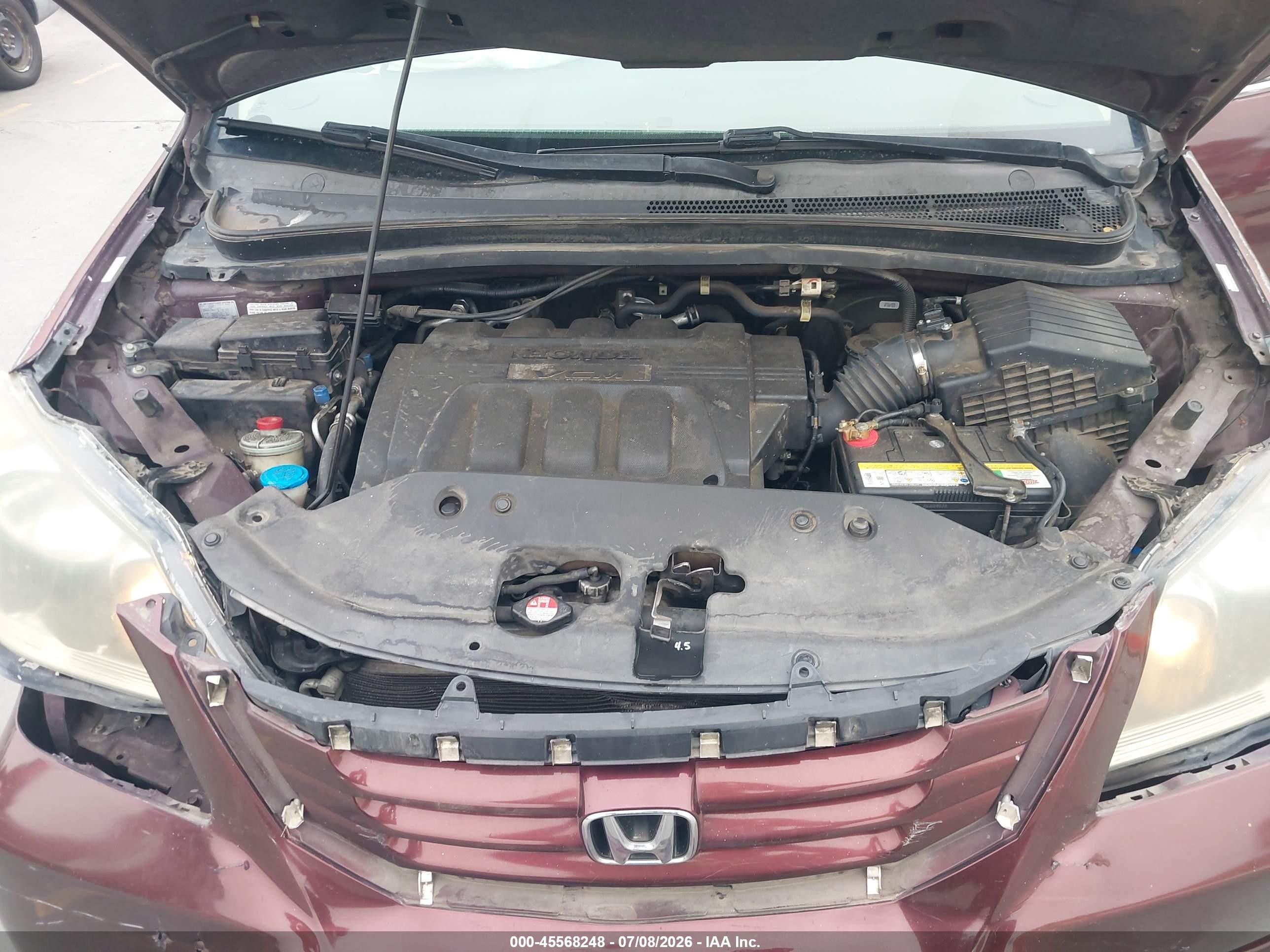 2009 Honda Odyssey Ex-l Maroon vin: 5FNRL38709B405131