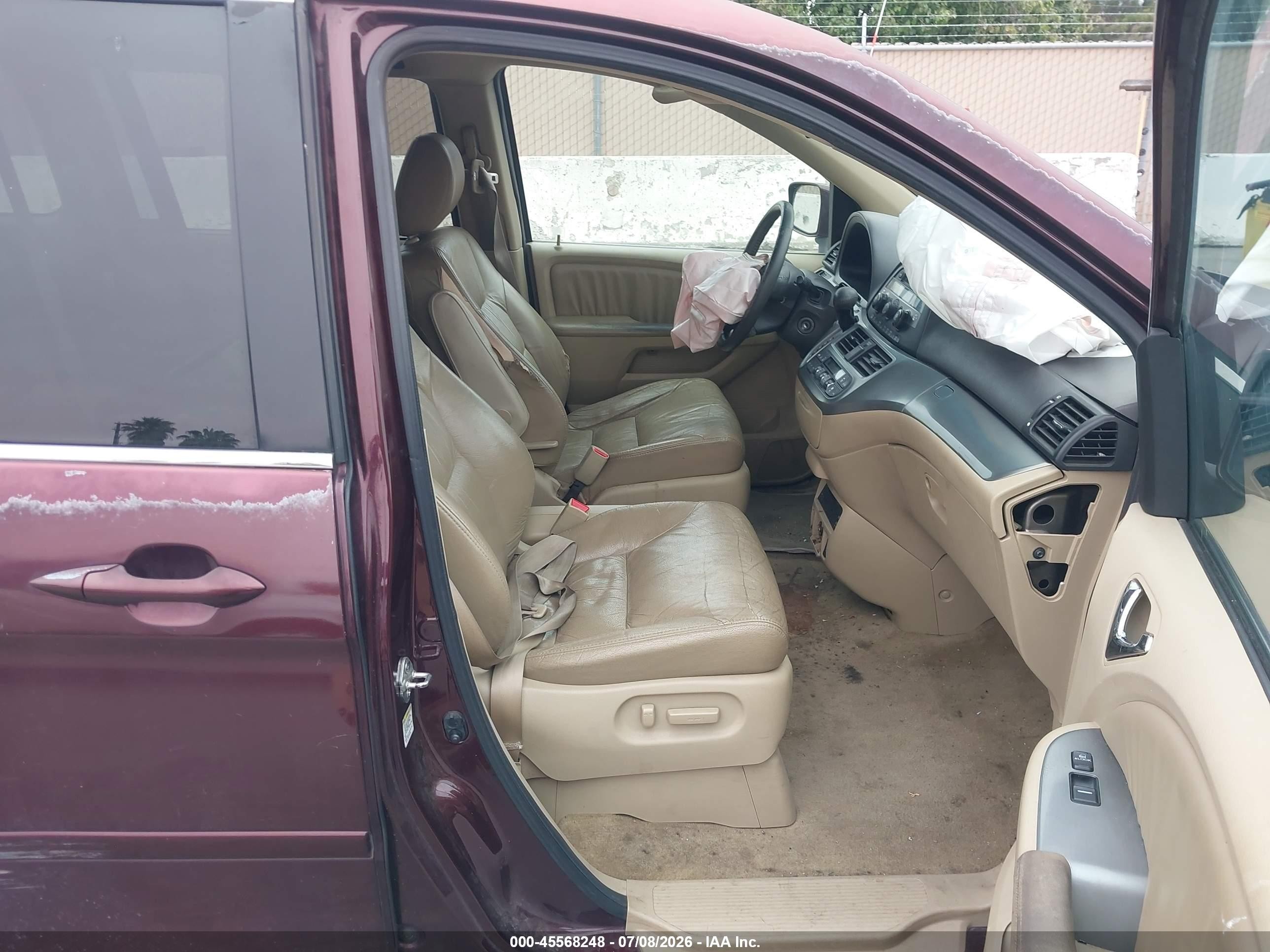 2009 Honda Odyssey Ex-l Maroon vin: 5FNRL38709B405131