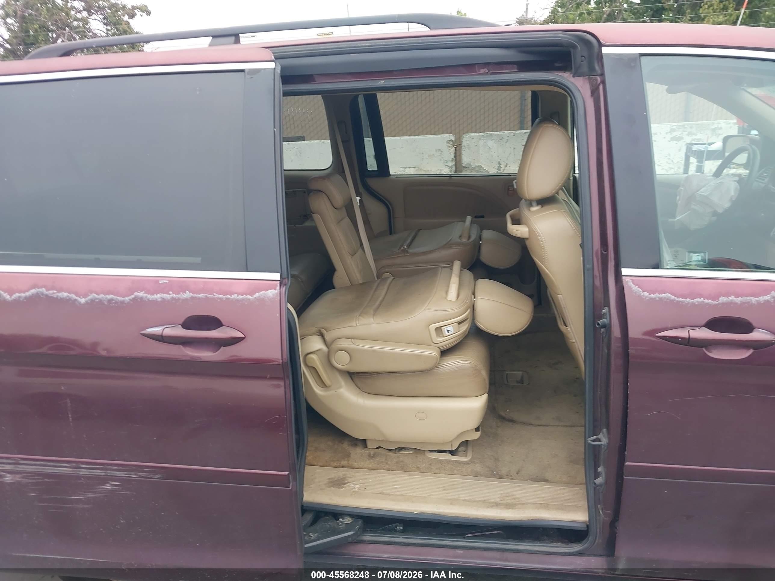 2009 Honda Odyssey Ex-l Maroon vin: 5FNRL38709B405131
