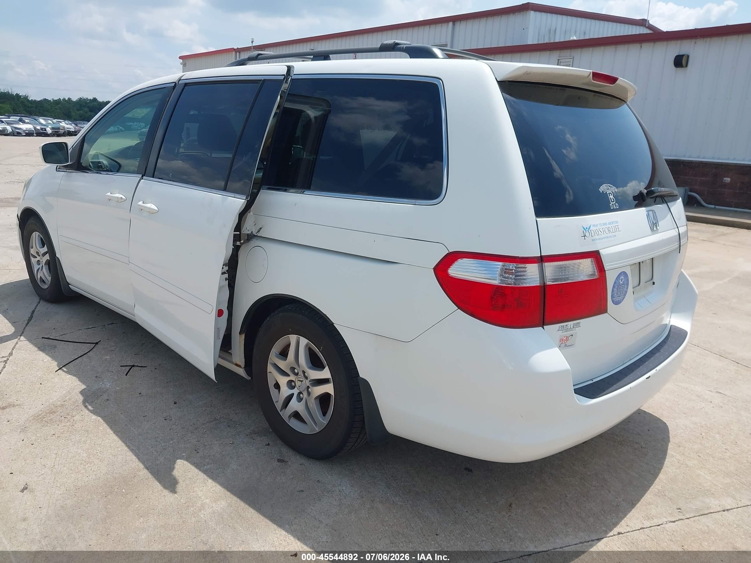 2005 Honda Odyssey Ex-l White vin: 5FNRL38715B104491