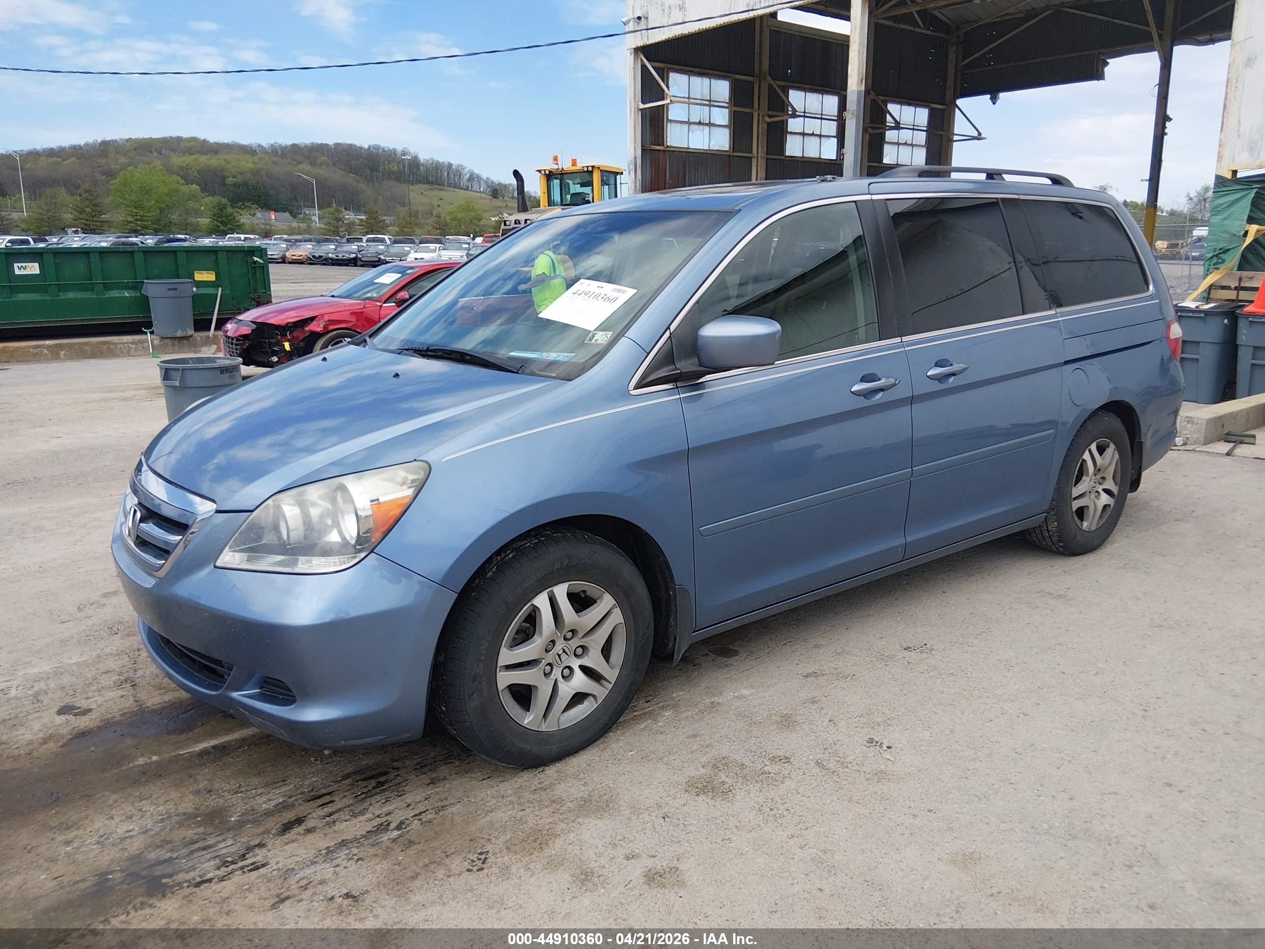 2007 Honda Odyssey Ex-l Blue vin: 5FNRL38717B000859