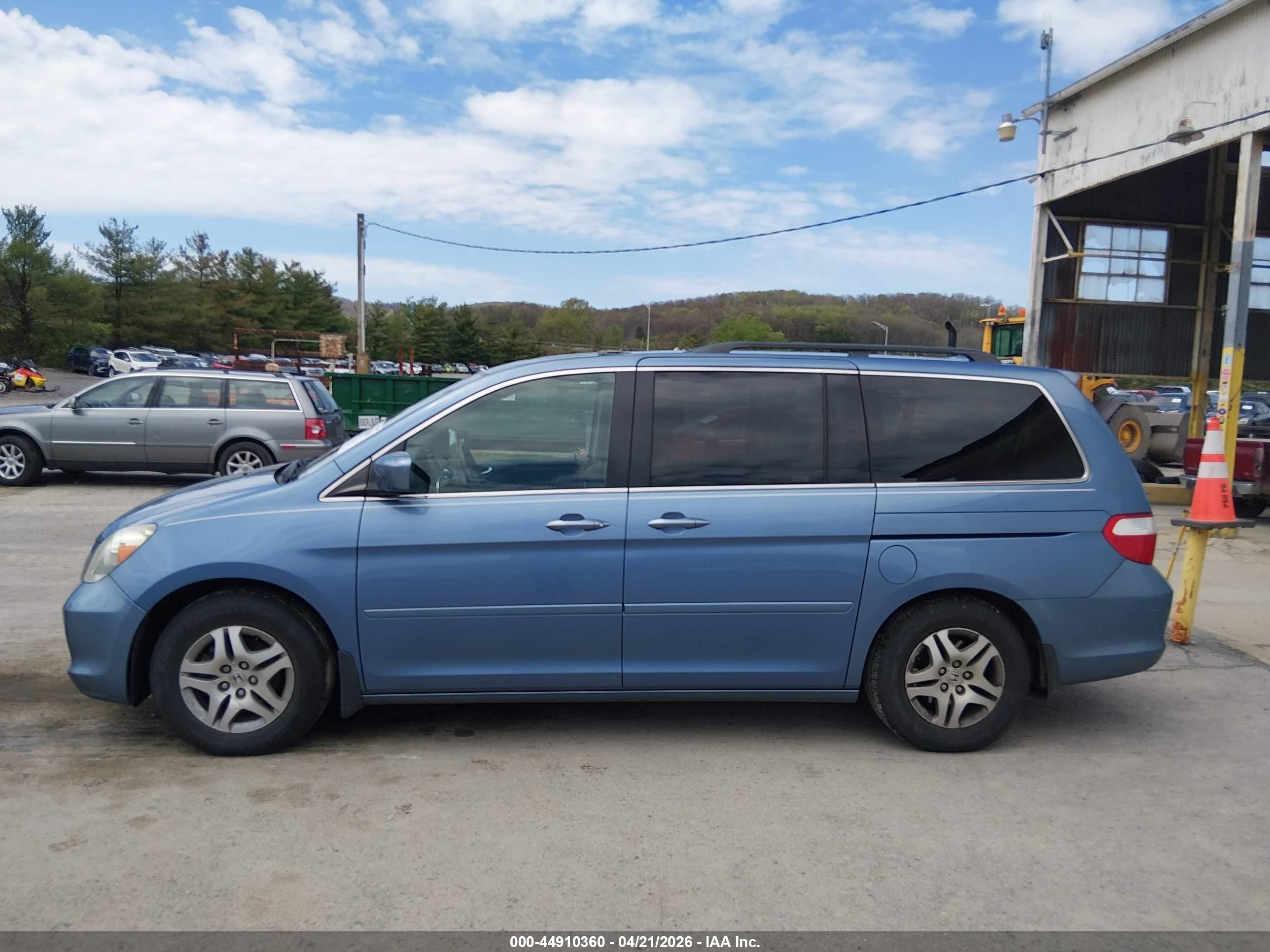 2007 Honda Odyssey Ex-l Blue vin: 5FNRL38717B000859