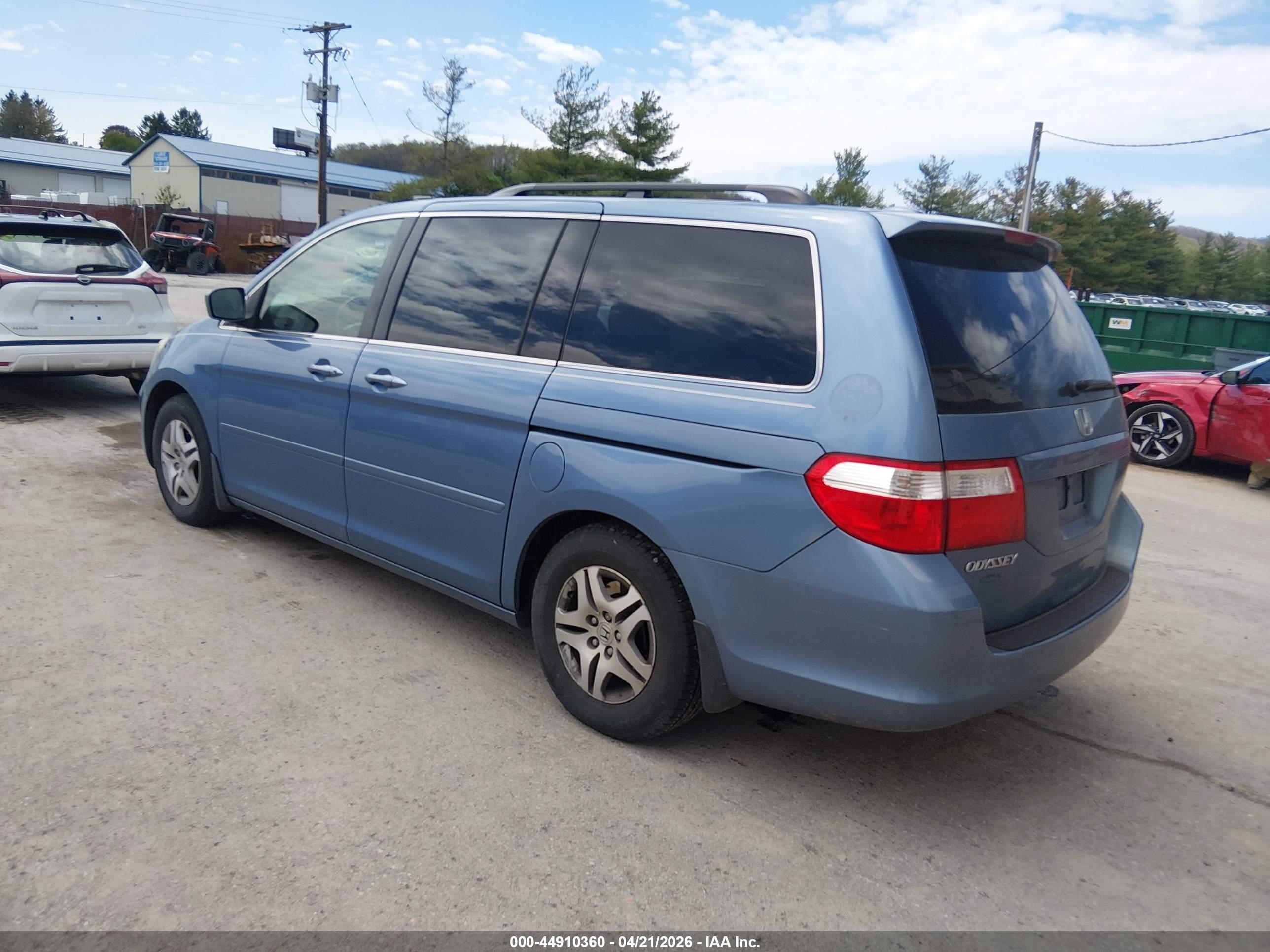 2007 Honda Odyssey Ex-l Blue vin: 5FNRL38717B000859