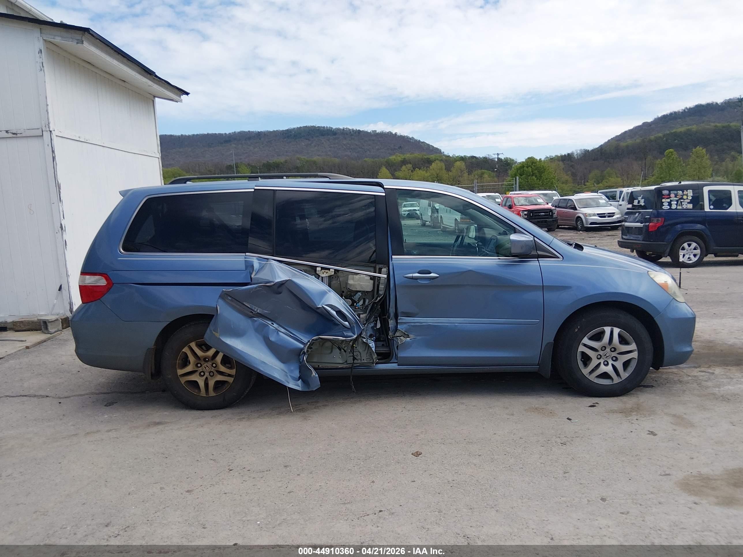 2007 Honda Odyssey Ex-l Blue vin: 5FNRL38717B000859