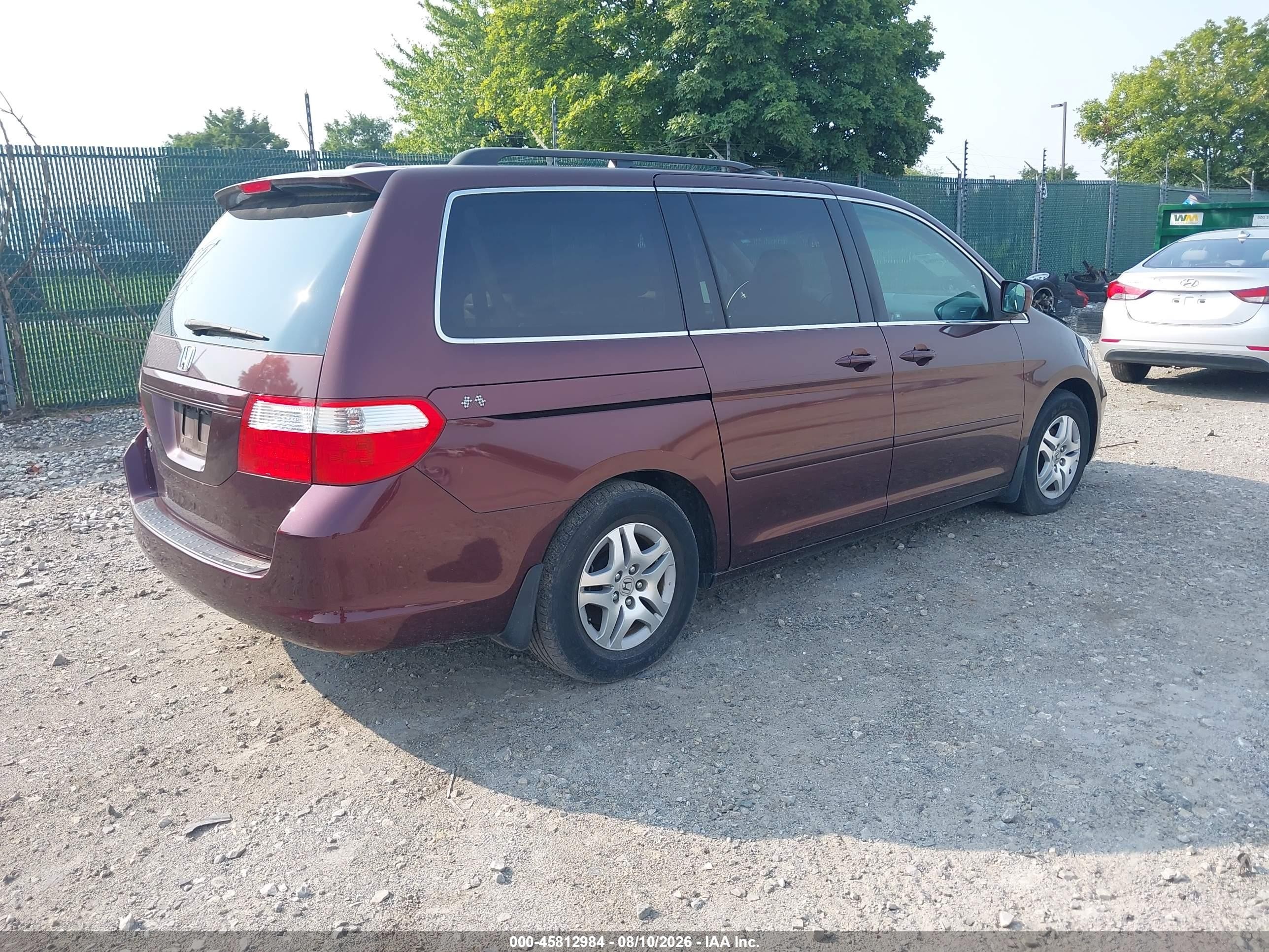 2007 Honda Odyssey Ex-l Burgundy vin: 5FNRL38717B066893