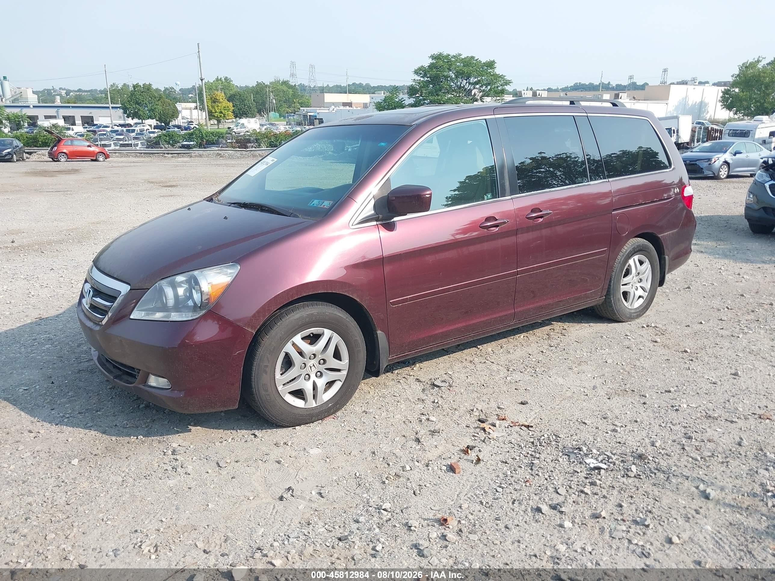 2007 Honda Odyssey Ex-l Burgundy vin: 5FNRL38717B066893