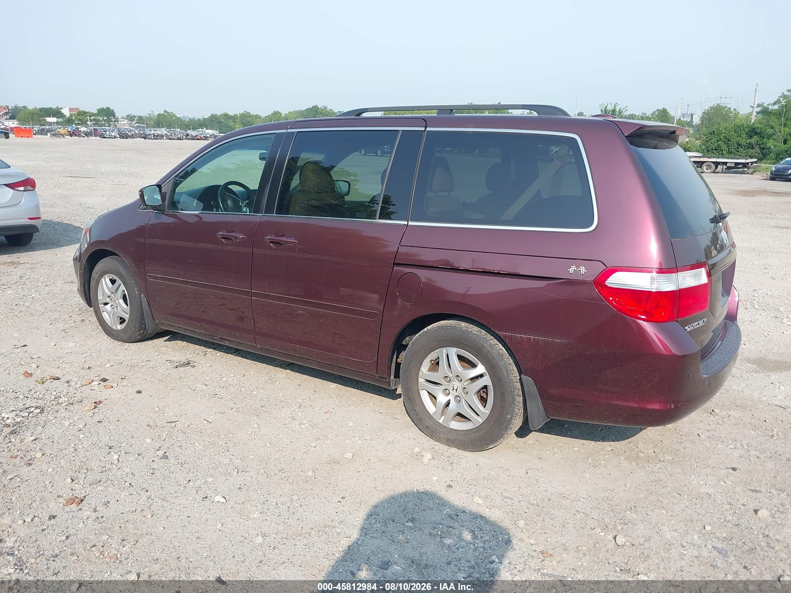 2007 Honda Odyssey Ex-l Burgundy vin: 5FNRL38717B066893