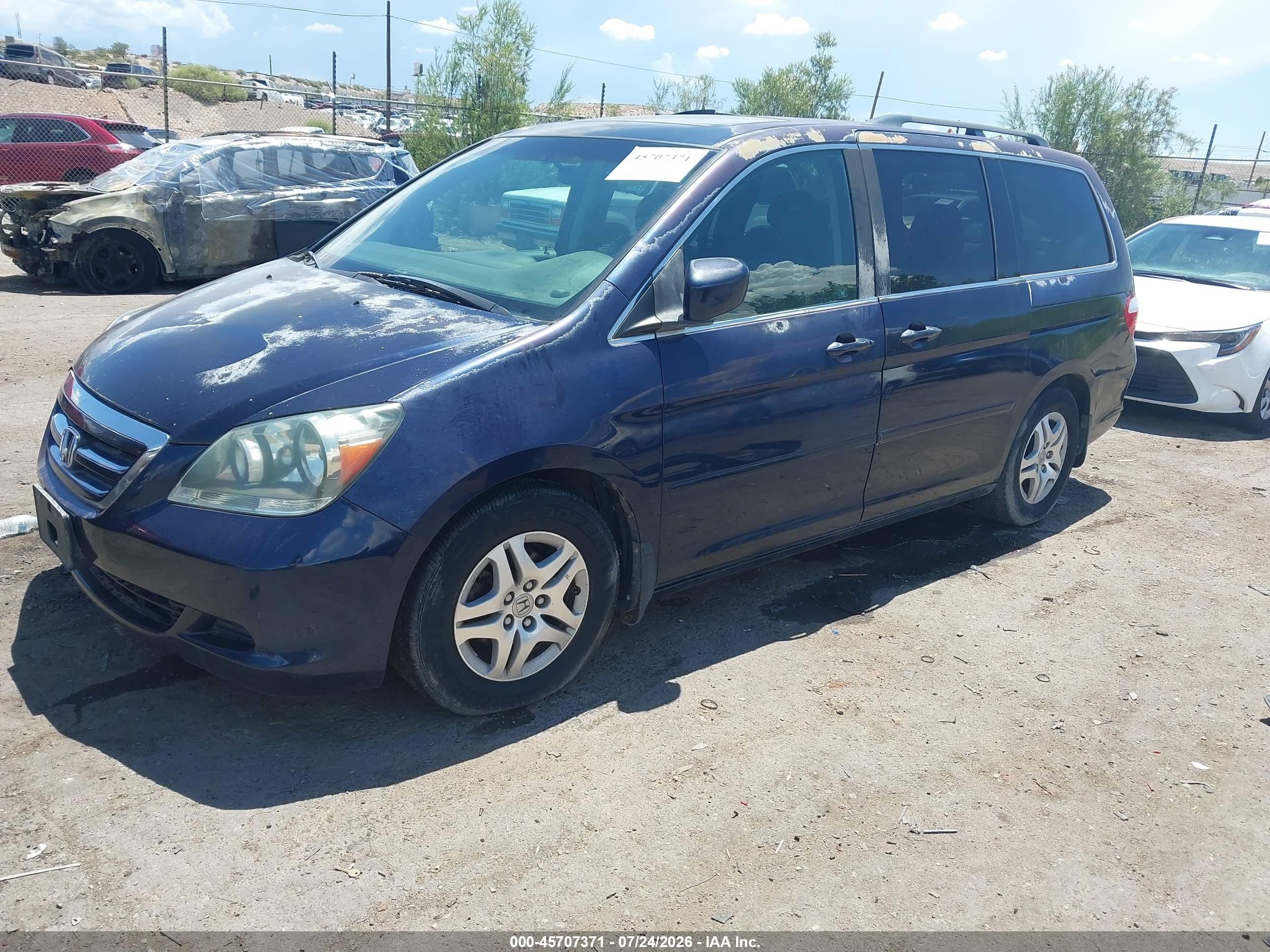 2007 Honda Odyssey Ex-l Синий vin: 5FNRL38717B122914