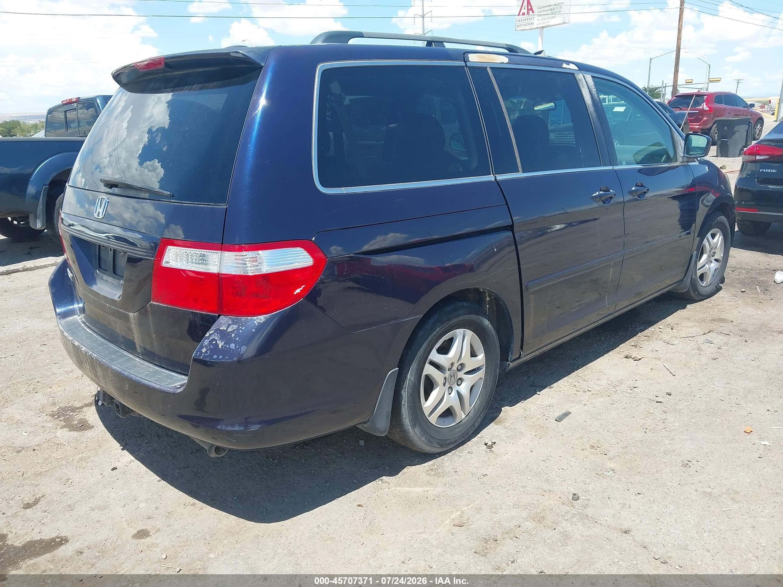2007 Honda Odyssey Ex-l Синий vin: 5FNRL38717B122914
