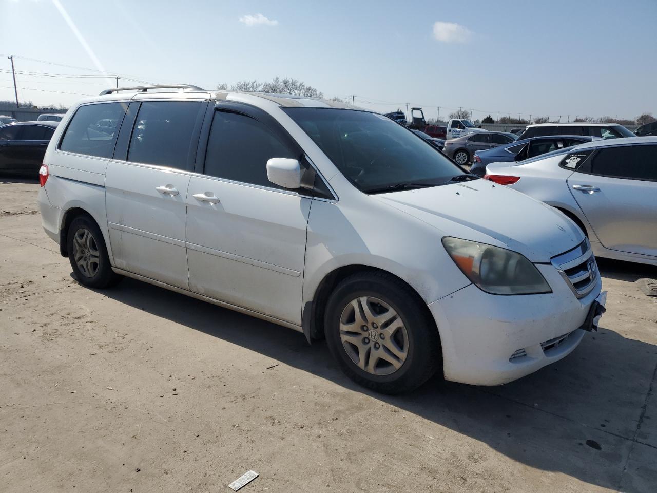 2007 Honda Odyssey Exl White vin: 5FNRL38717B141611