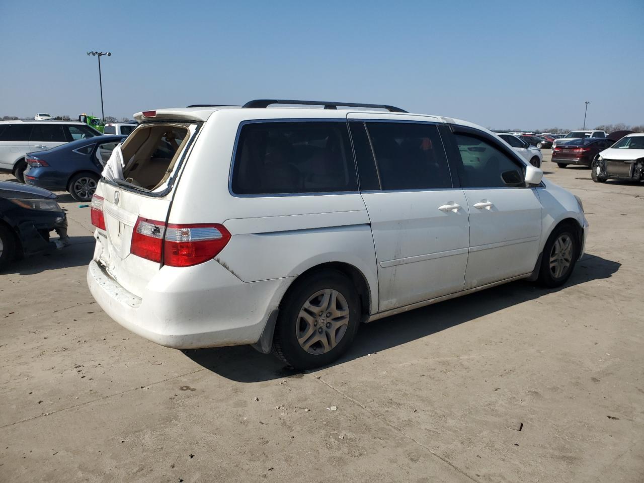 2007 Honda Odyssey Exl White vin: 5FNRL38717B141611