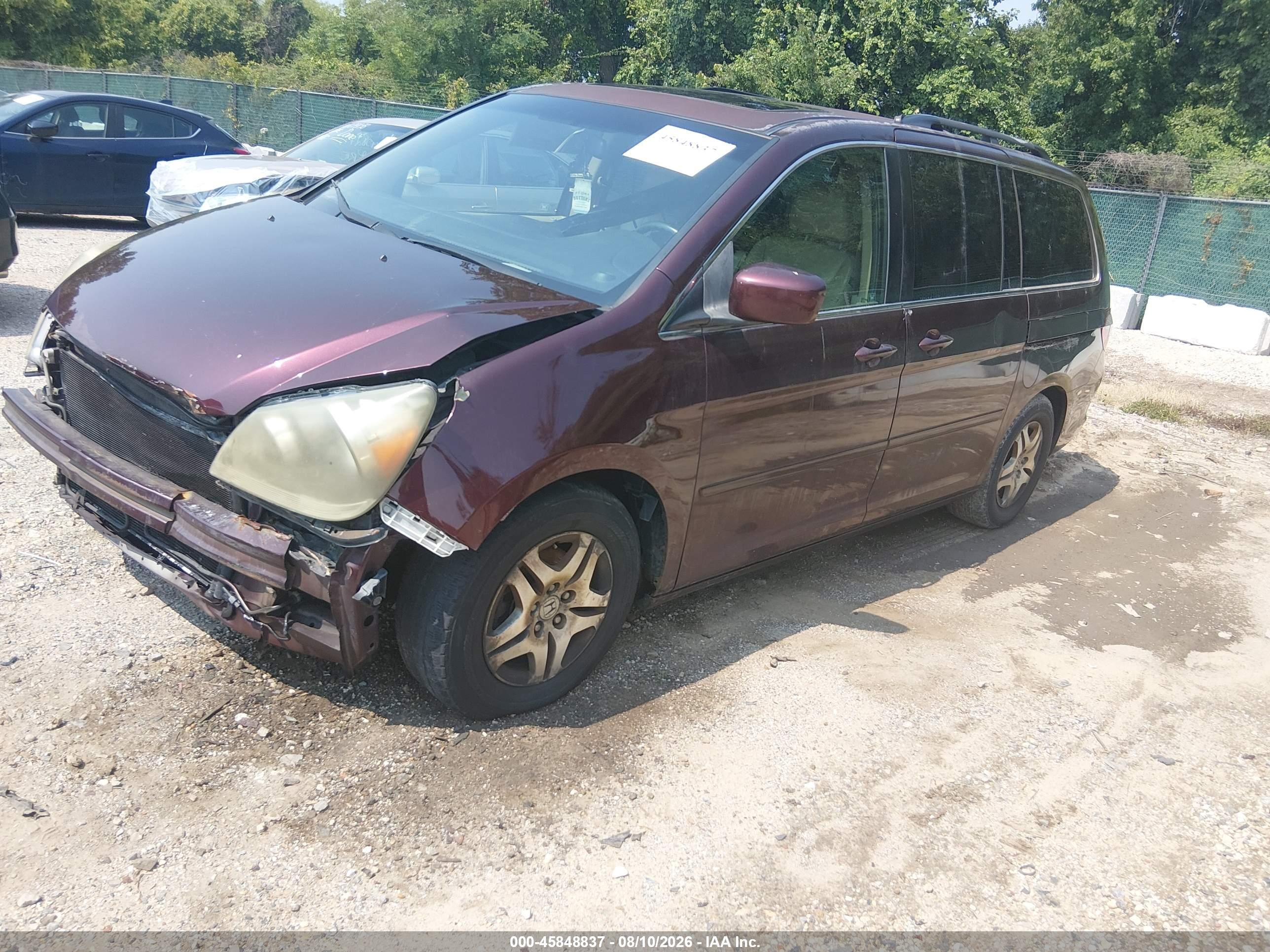 2007 Honda Odyssey Ex-l Burgundy vin: 5FNRL38717B405572