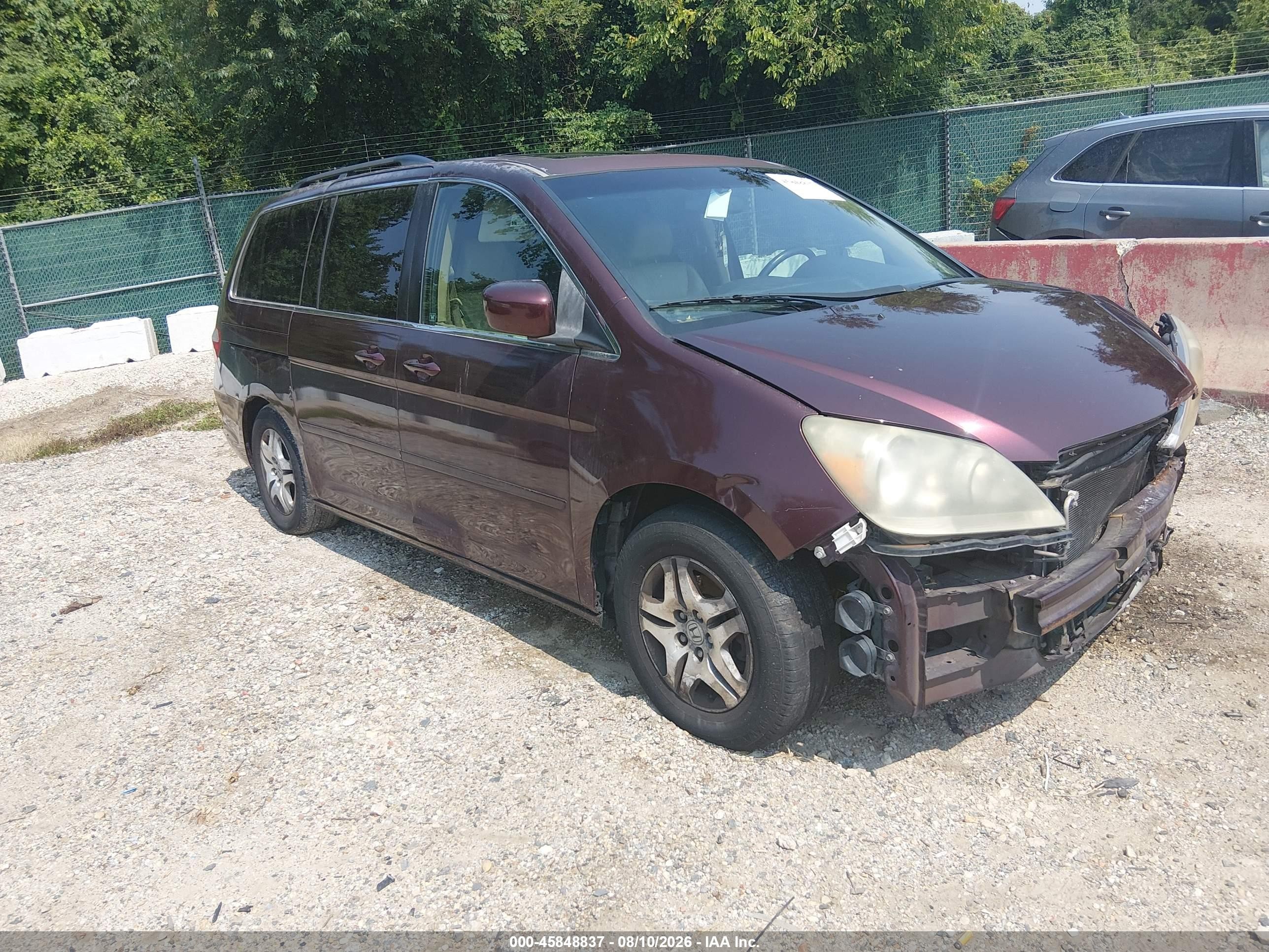 2007 Honda Odyssey Ex-l Burgundy vin: 5FNRL38717B405572