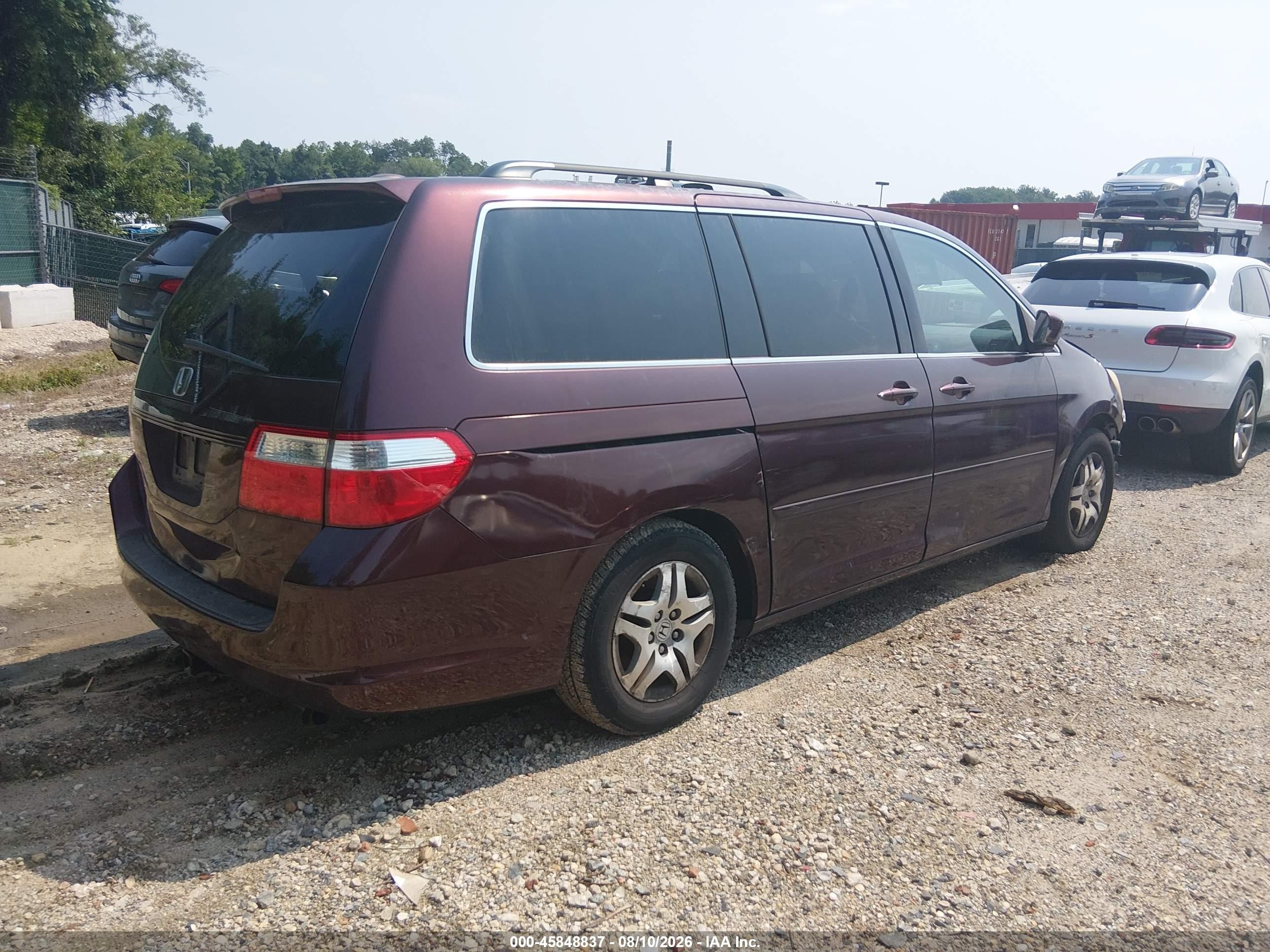 2007 Honda Odyssey Ex-l Burgundy vin: 5FNRL38717B405572