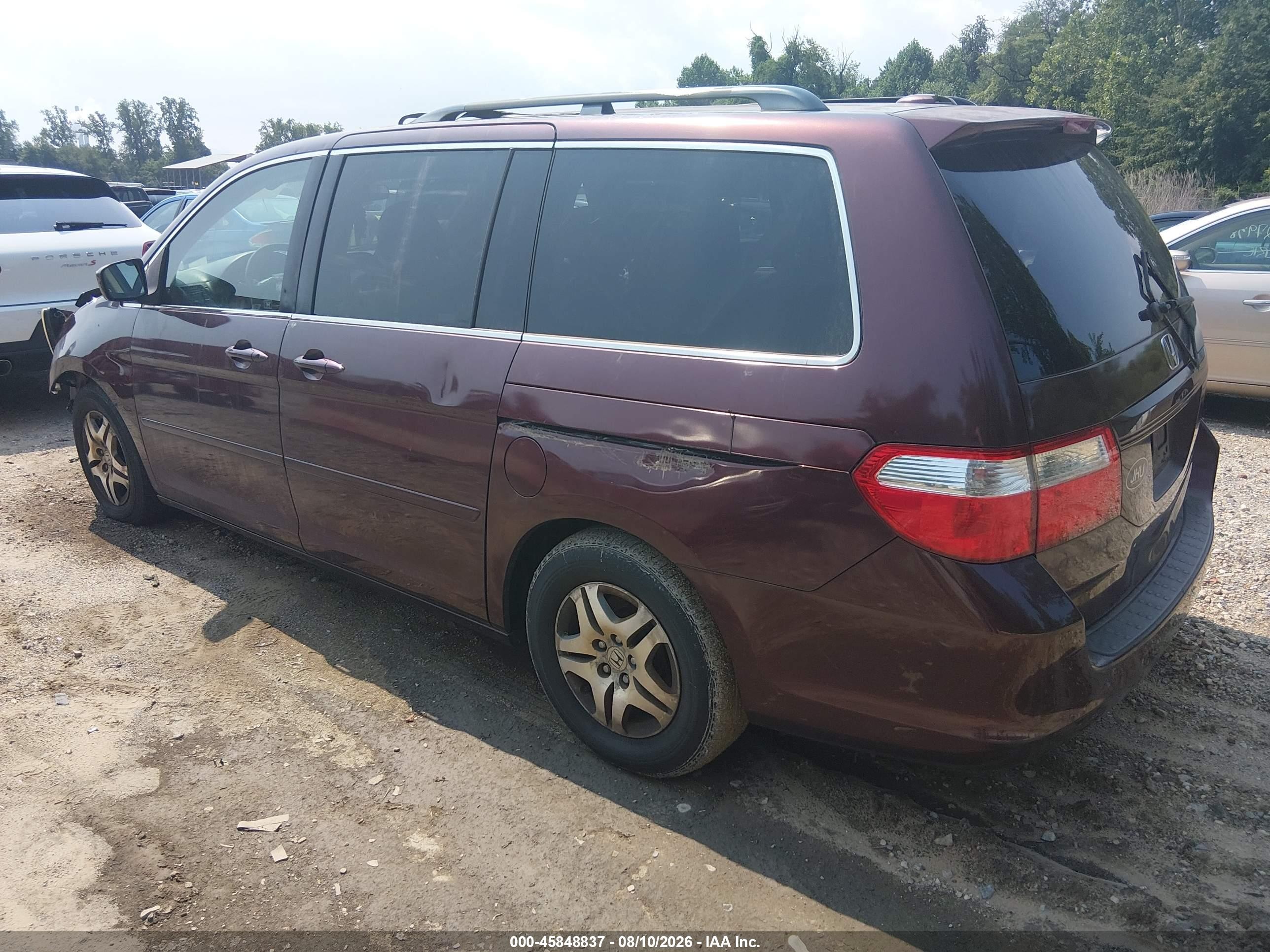 2007 Honda Odyssey Ex-l Burgundy vin: 5FNRL38717B405572